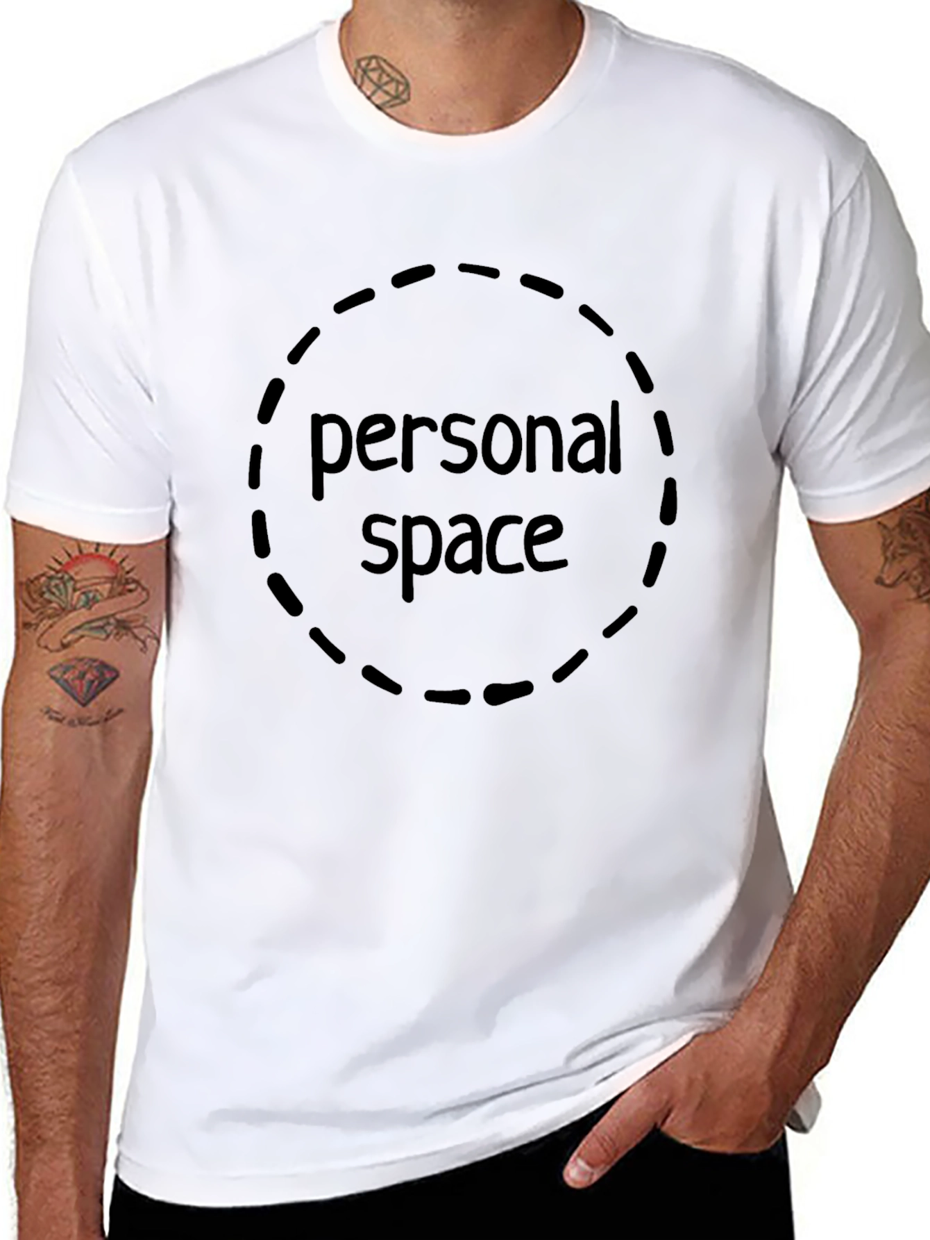Personal Space Graphic Tee - Black Cotton Comfort
