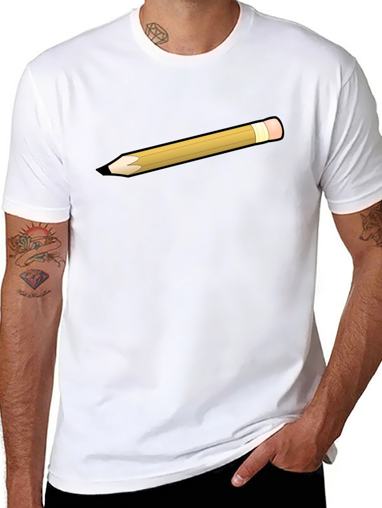 Pencil Graphic Black T-Shirt