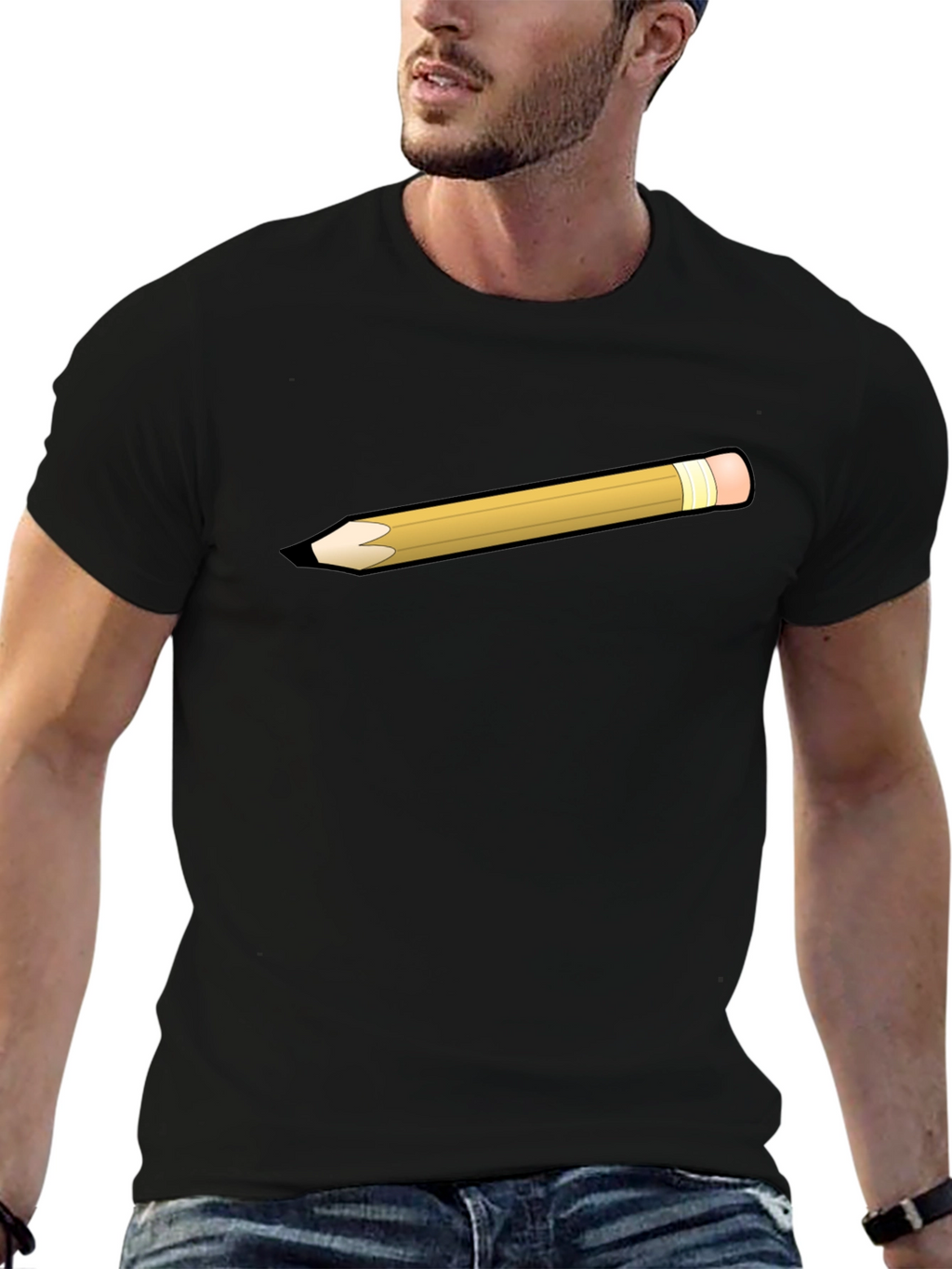 Pencil Graphic Black T-Shirt