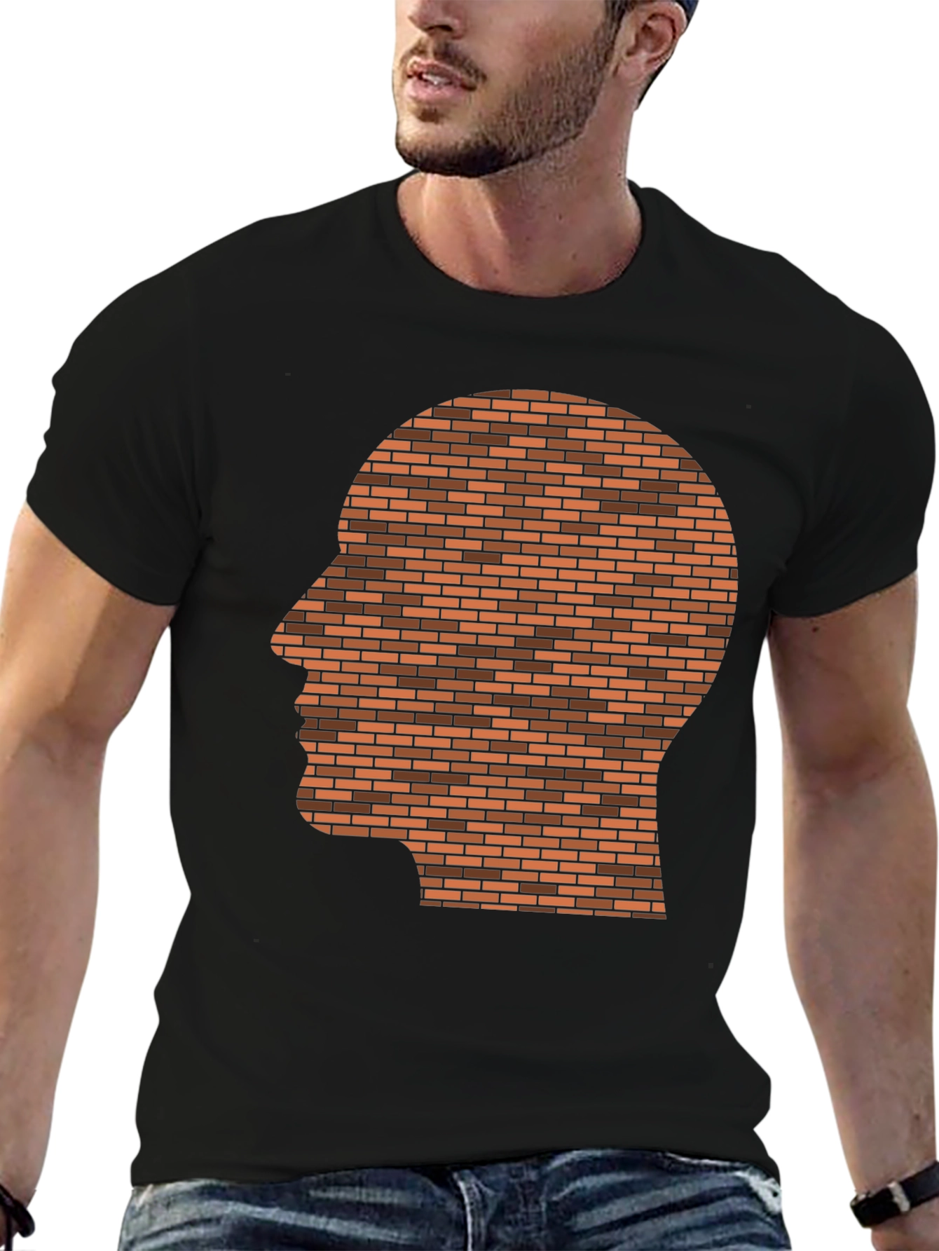 Brick Head T-Shirt - Unique Graphic Tee