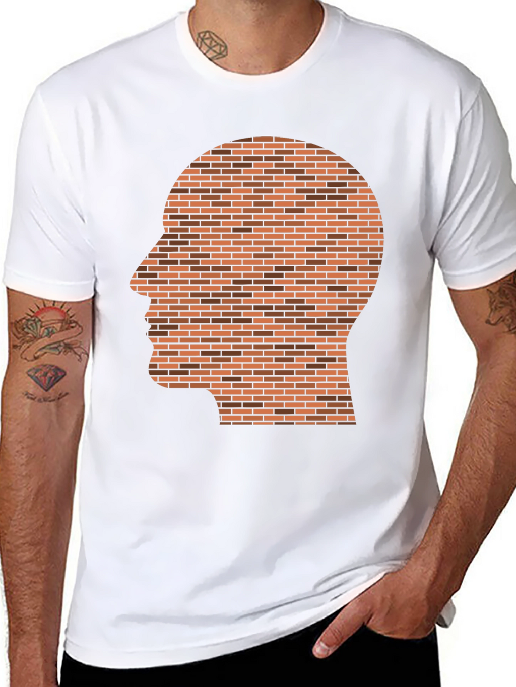 Brick Head T-Shirt - Unique Graphic Tee