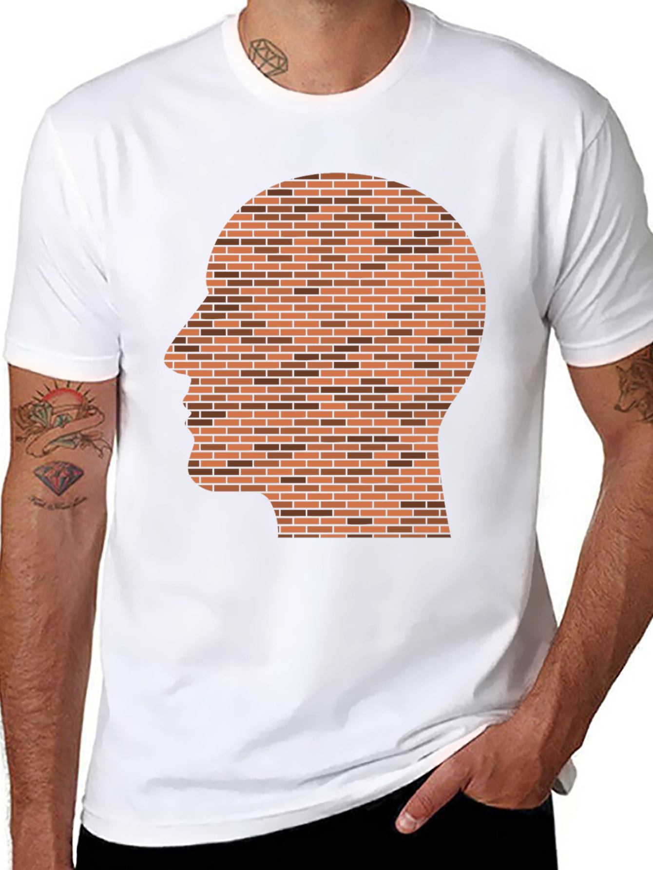 Brick Head T-Shirt - Unique Graphic Tee