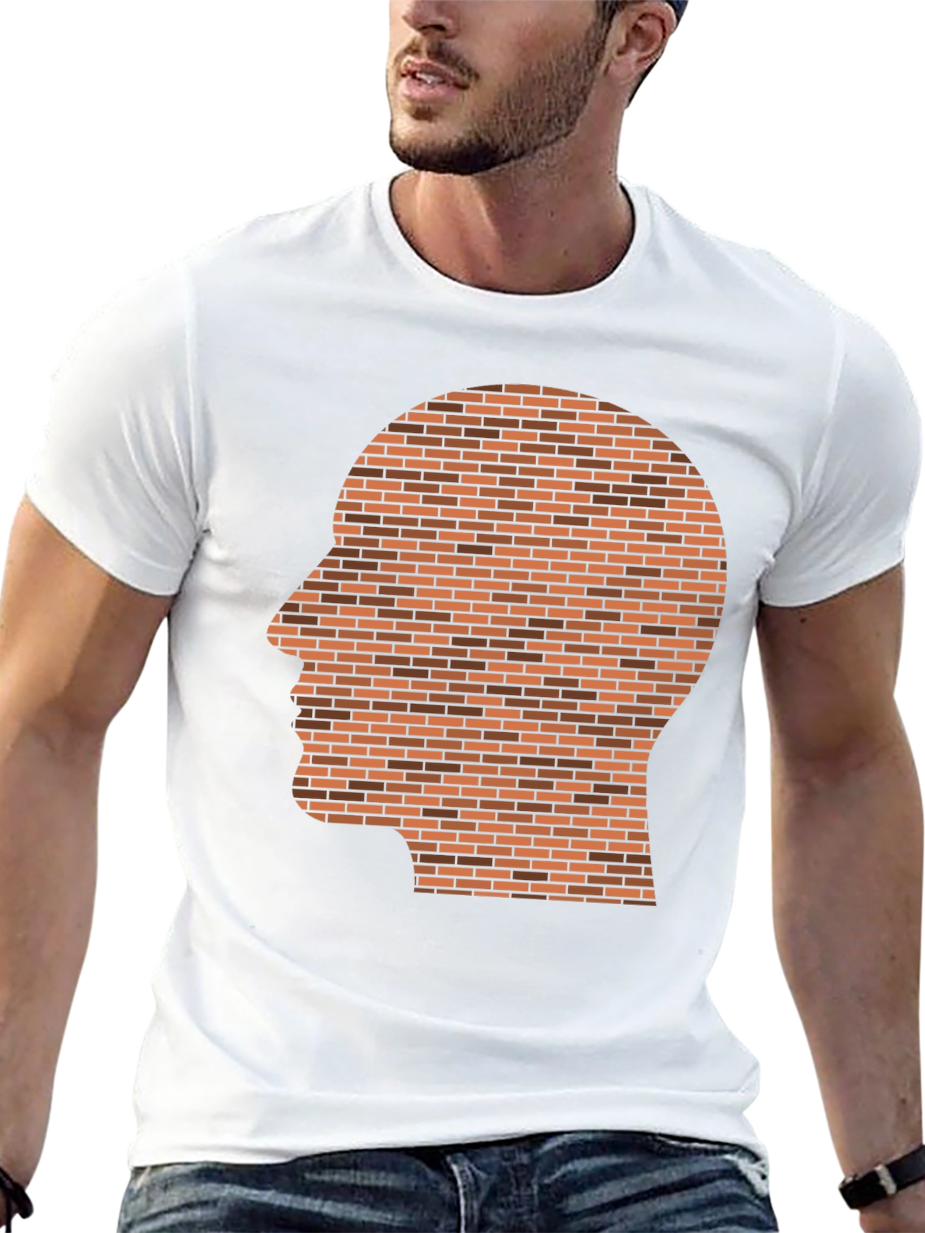 Brick Head T-Shirt - Unique Graphic Tee