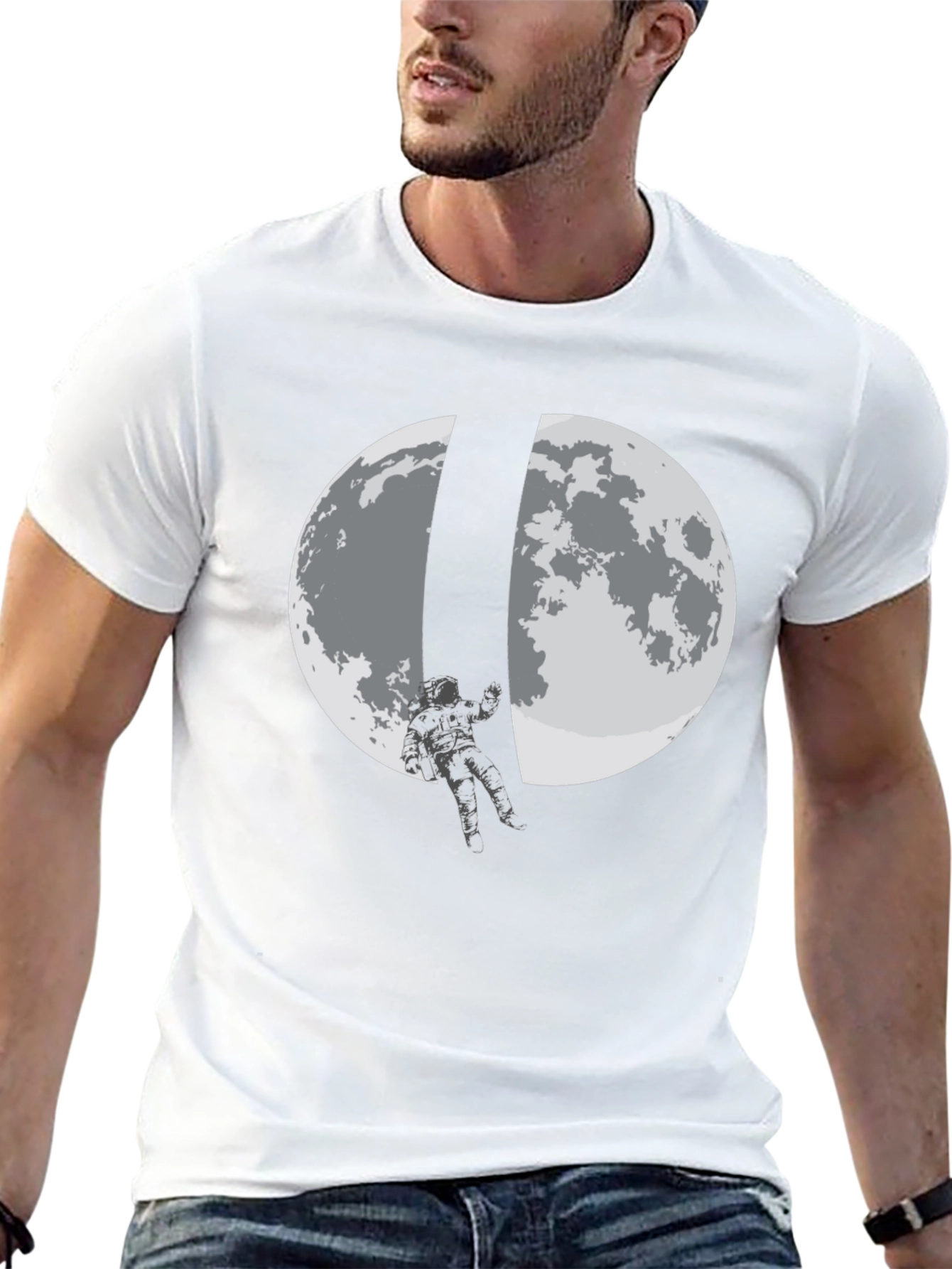 Astronaut Moon T-Shirt - Space Adventure Tee