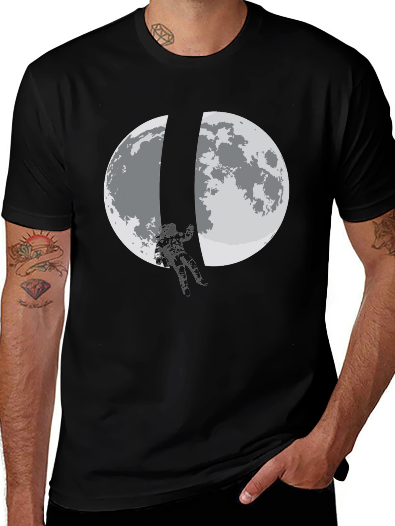 Astronaut Moon T-Shirt - Space Adventure Tee