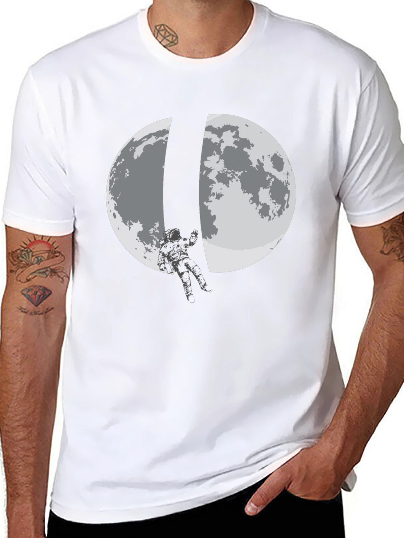 Astronaut Moon T-Shirt - Space Adventure Tee