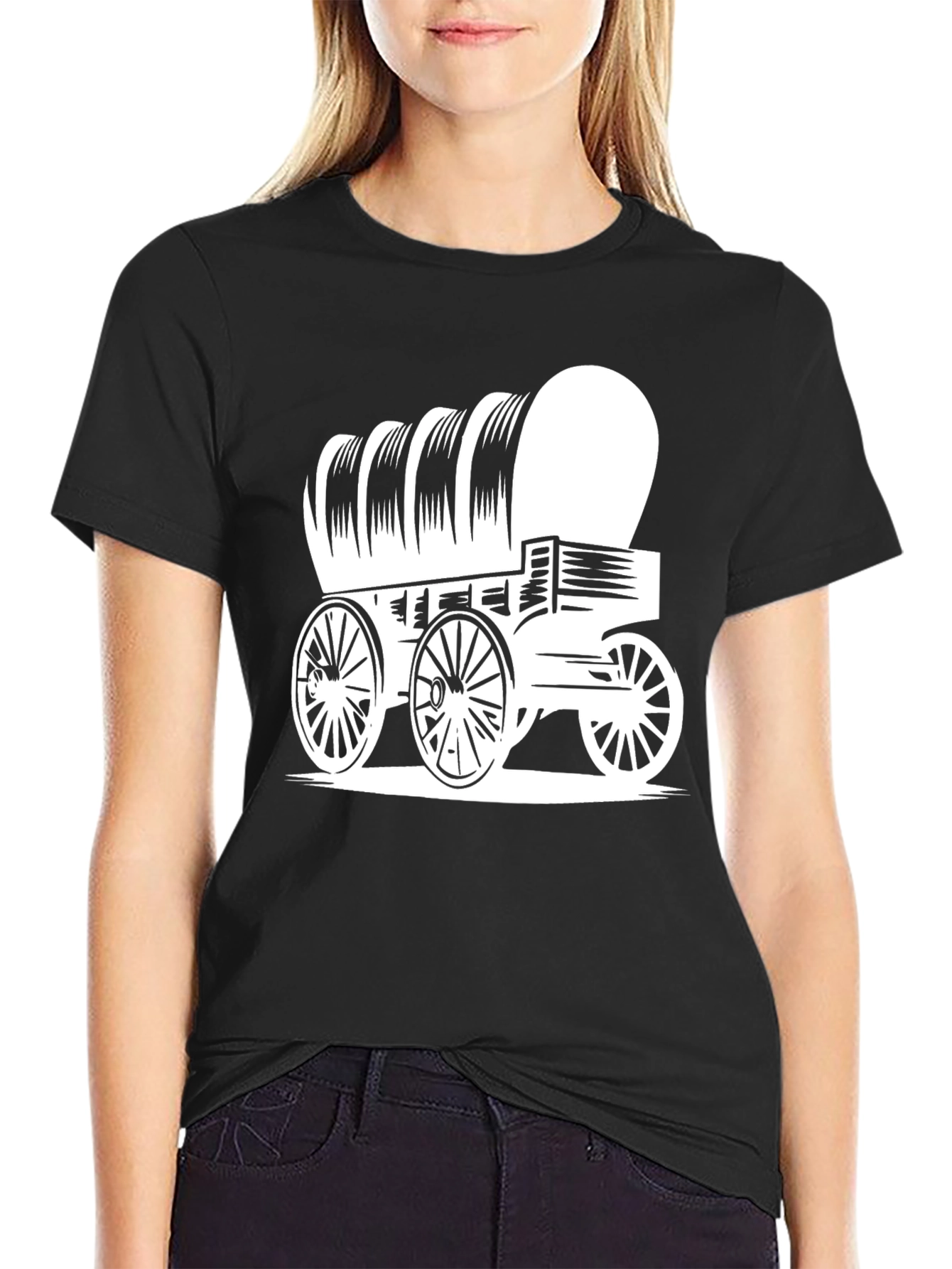 Covered Wagon Graphic Tee - Vintage Western Style