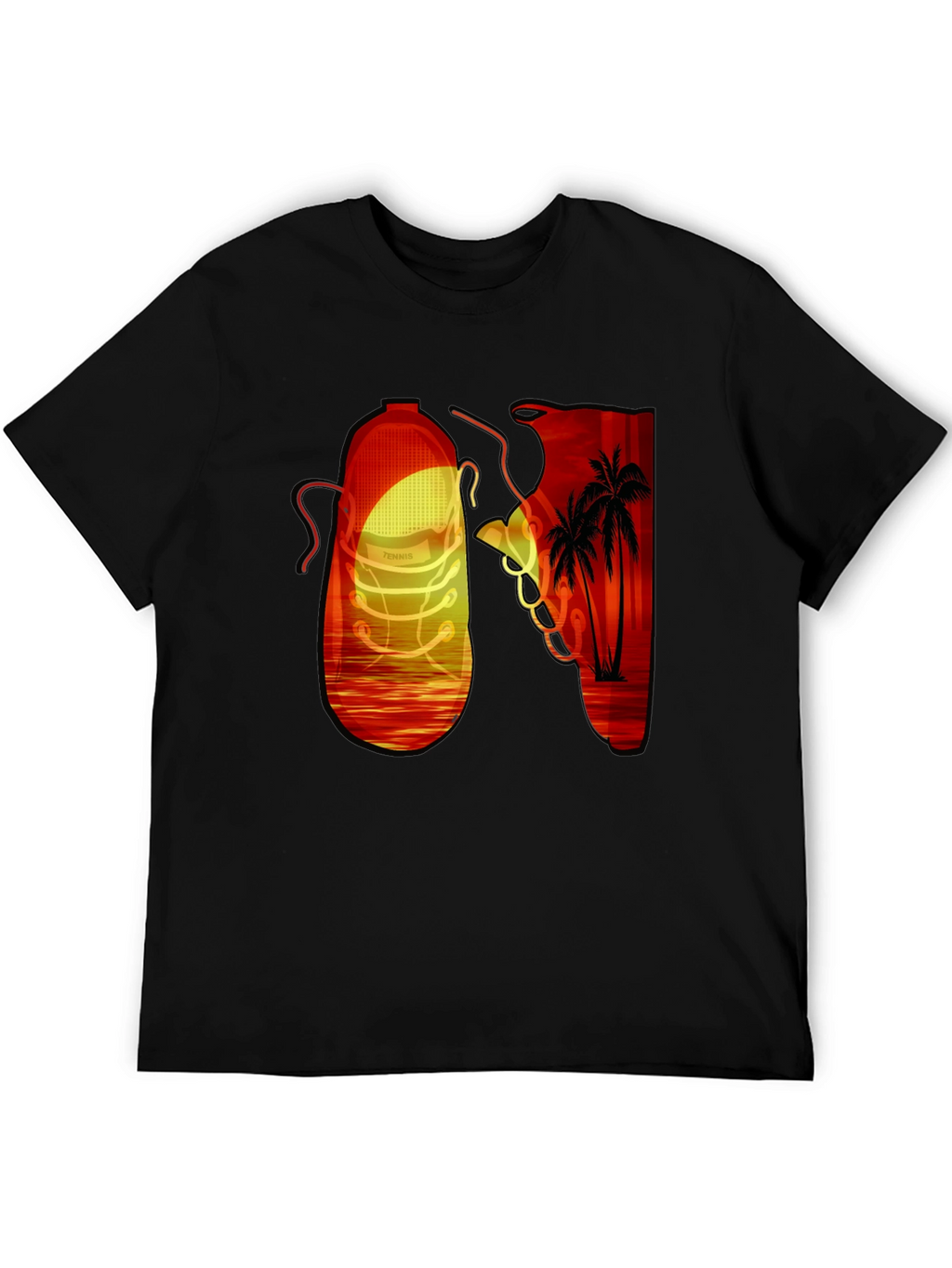 Sunset Shoe Graphic Tee - Cool Retro Style