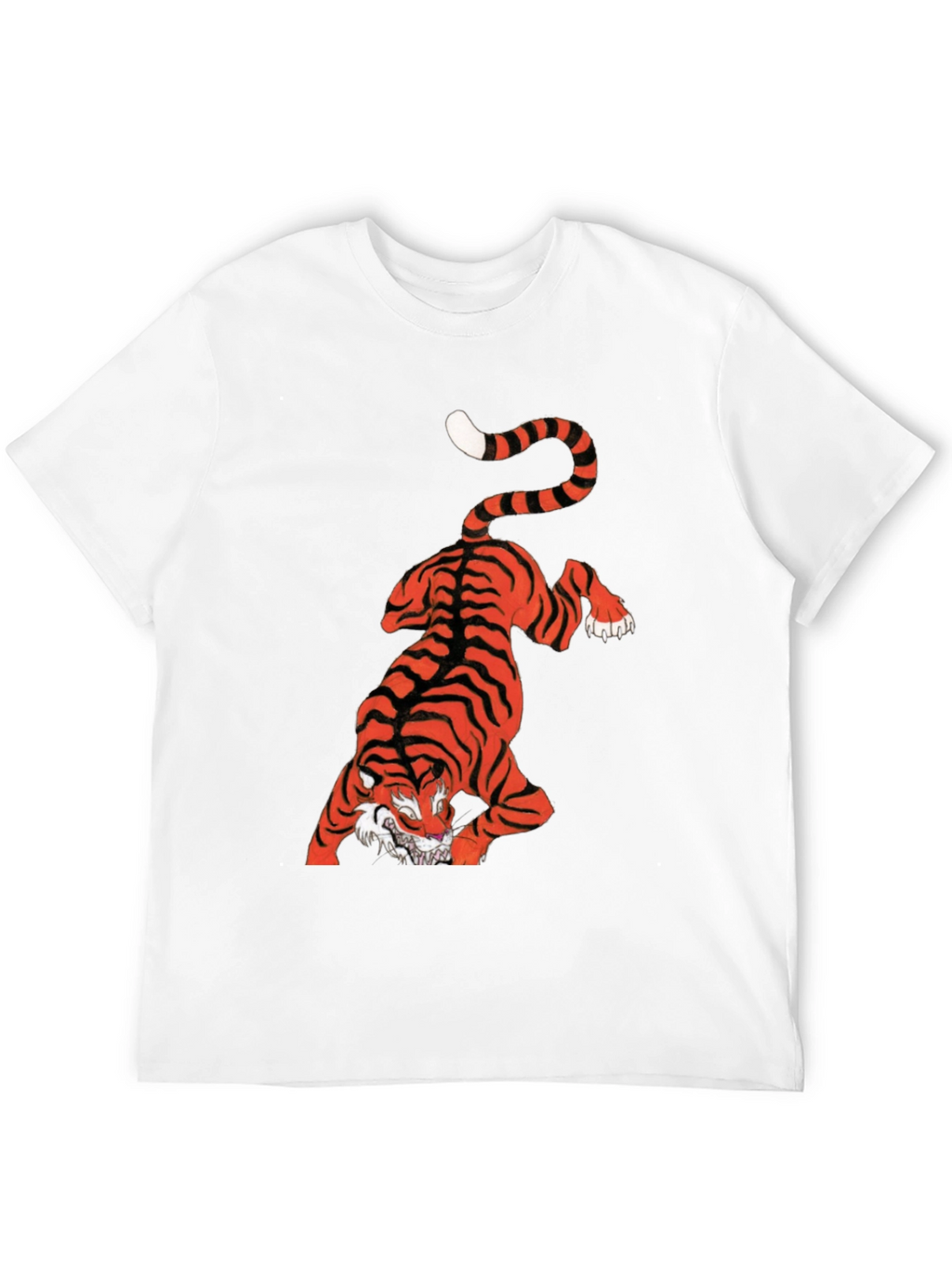 Mens Graphic Tee - Tiger Print Black T-Shirt