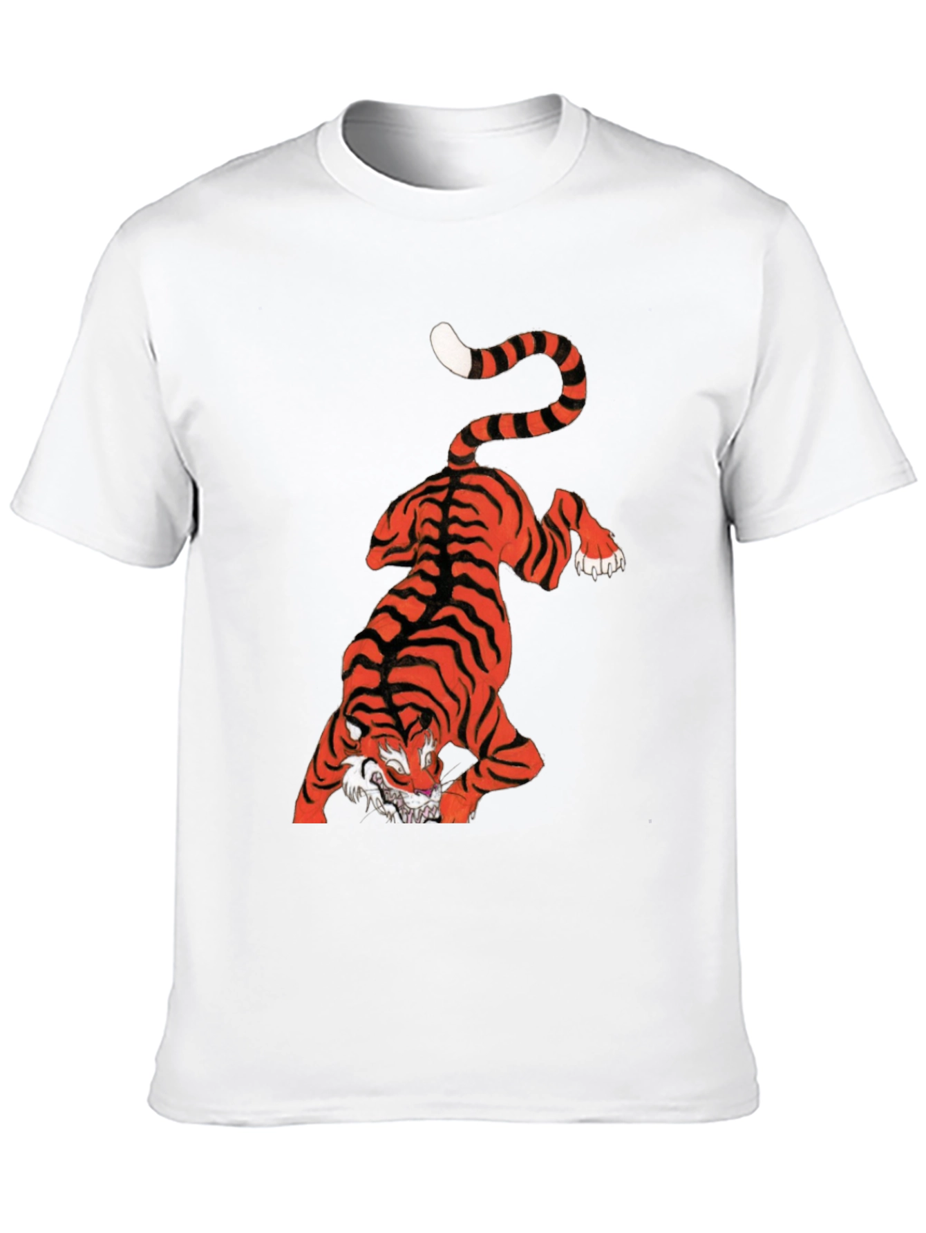 Mens Graphic Tee - Tiger Print Black T-Shirt