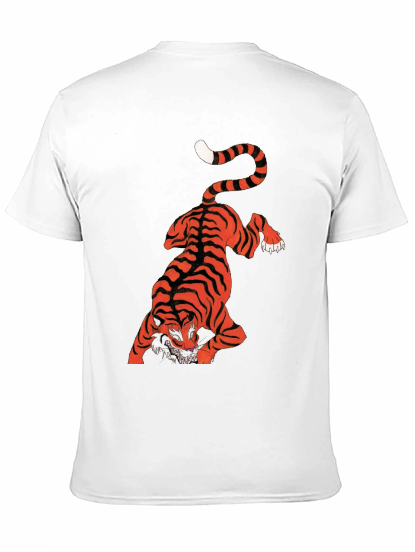 Mens Graphic Tee - Tiger Print Black T-Shirt