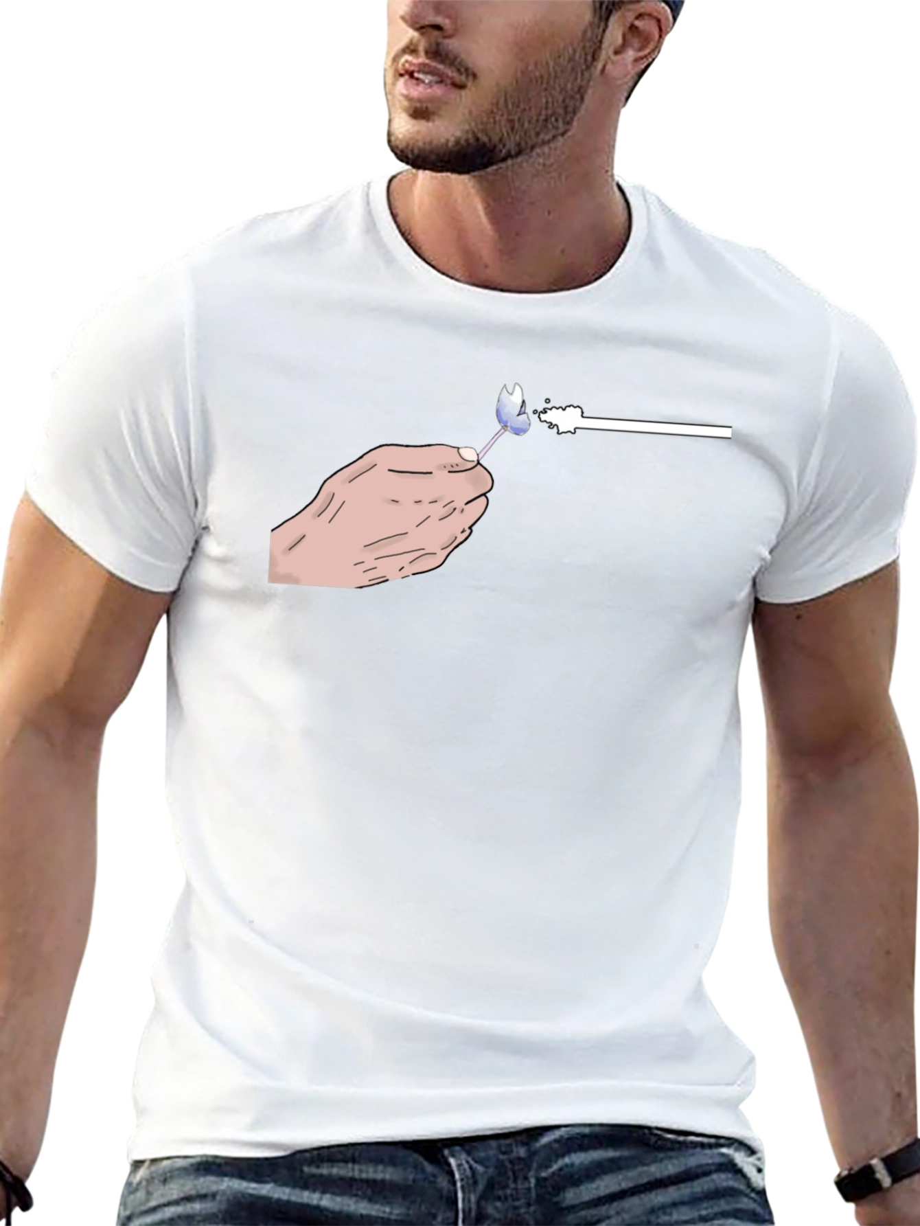 Hand-Drawn Lollipop Graphic Black T-Shirt