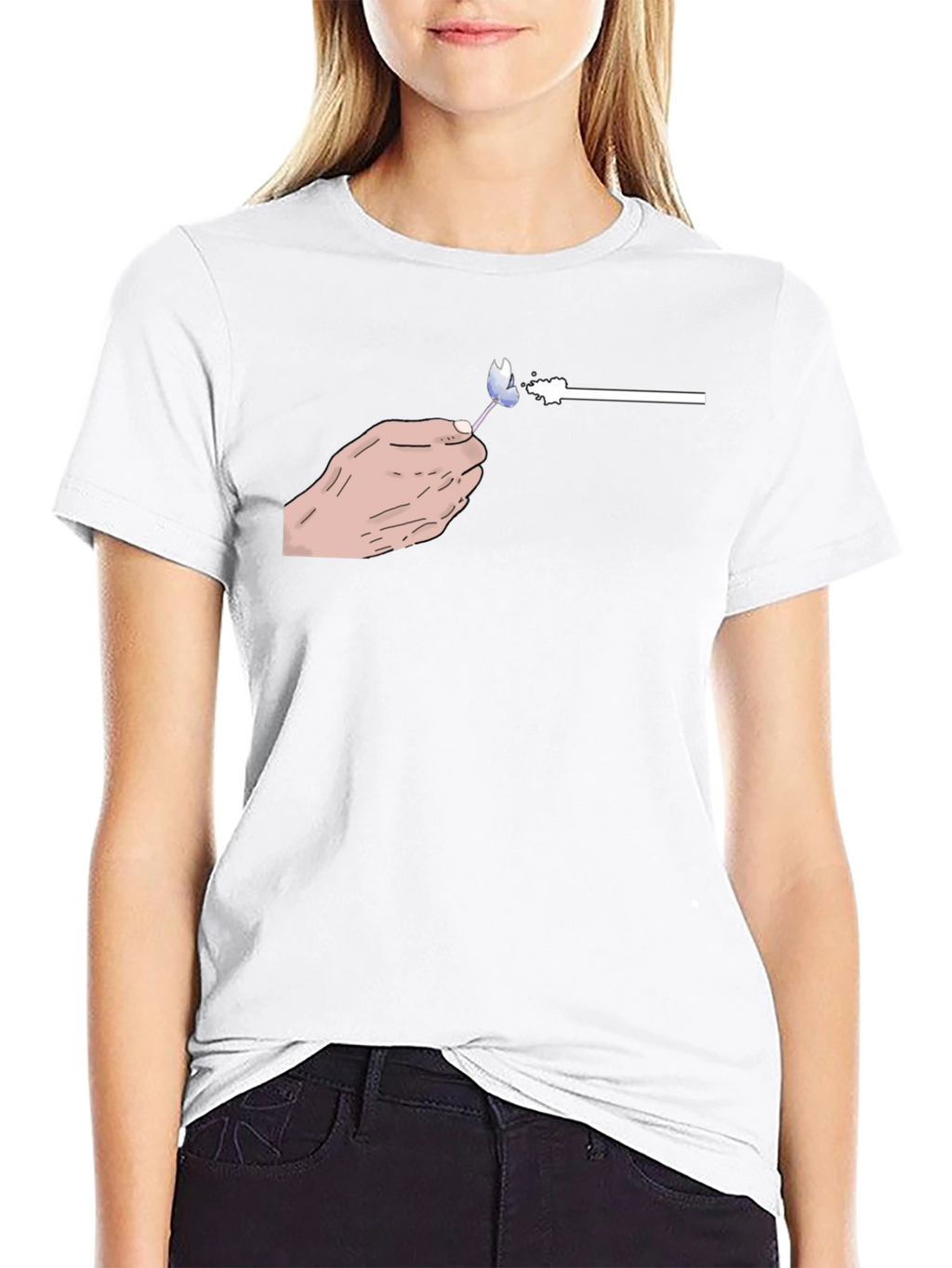 Hand-Drawn Lollipop Graphic Black T-Shirt