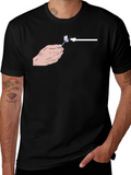 Hand-Drawn Lollipop Graphic Black T-Shirt