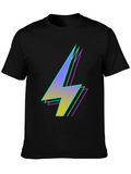 Retro Lightning Bolt Graphic Tee - Black T-Shirt
