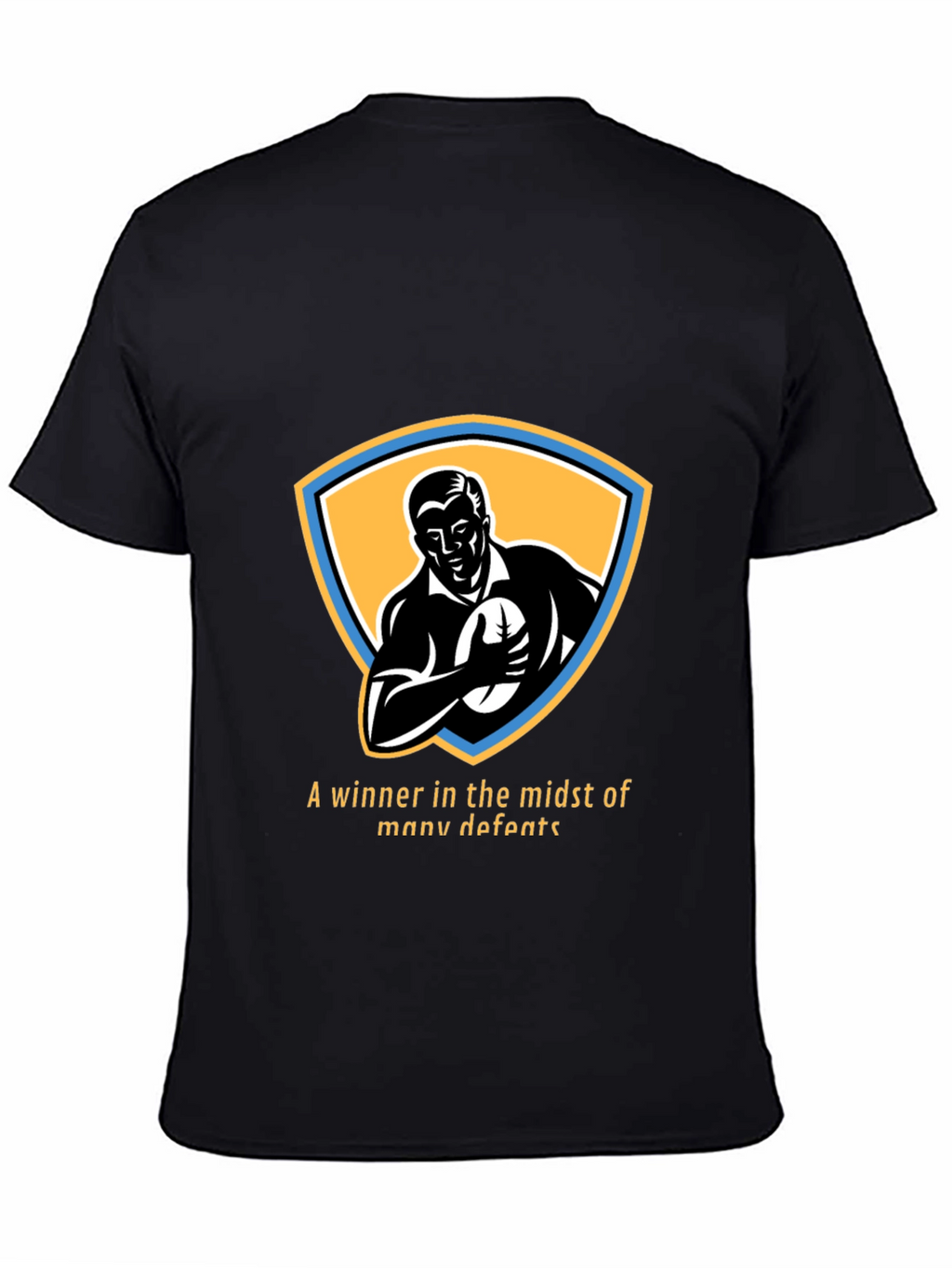 Retro Rugby Player Graphic T-Shirt - Winner Design