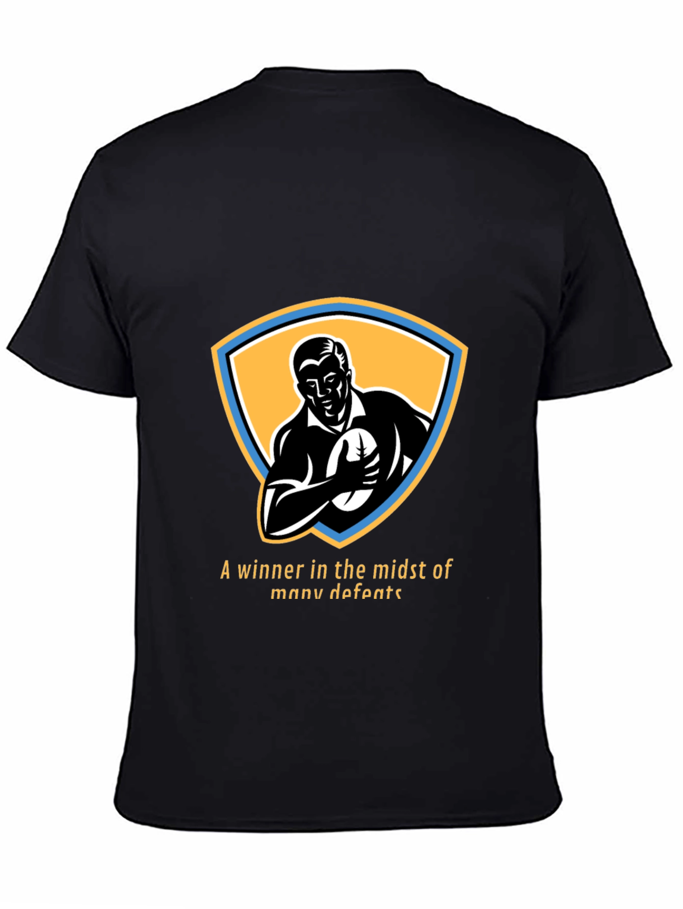 Retro Rugby Player Graphic T-Shirt - Winner Design