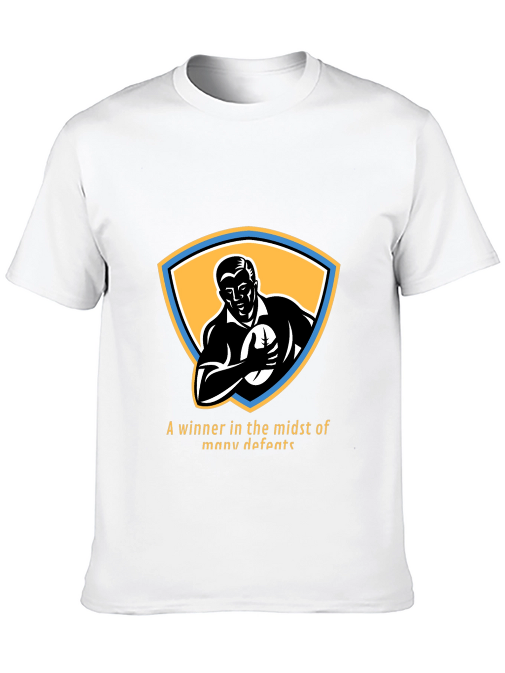 Retro Rugby Player Graphic T-Shirt - Winner Design