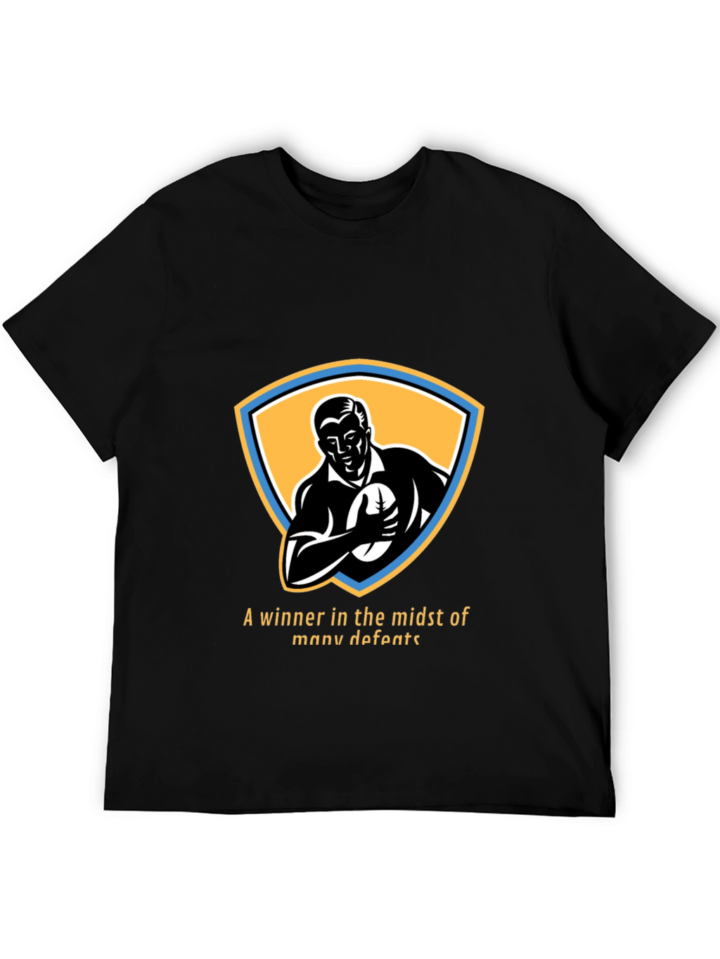 Retro Rugby Player Graphic T-Shirt - Winner Design