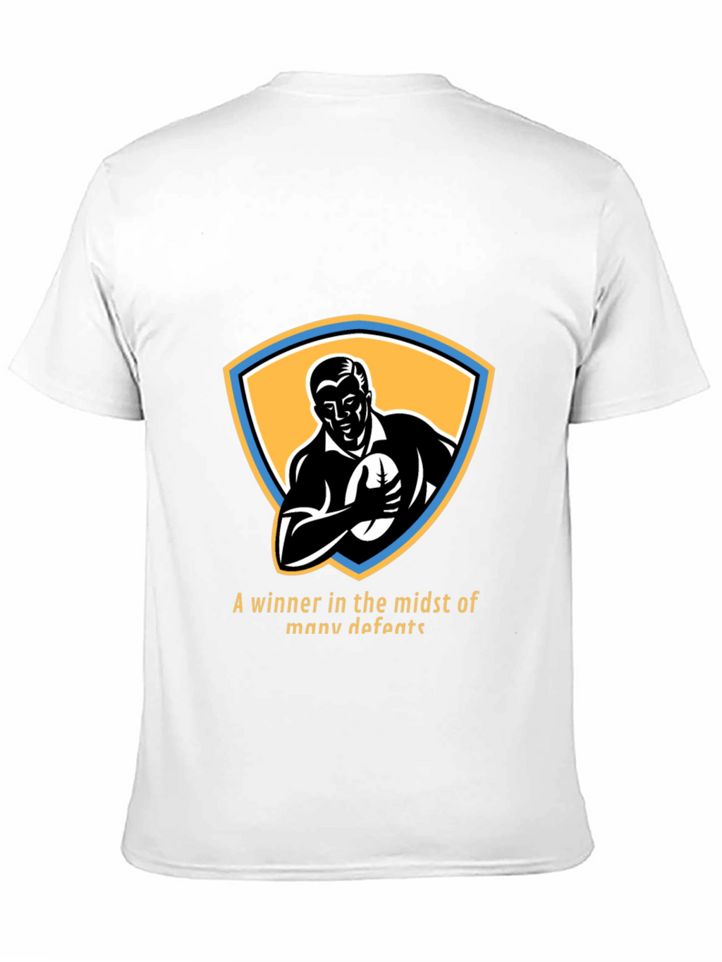 Retro Rugby Player Graphic T-Shirt - Winner Design