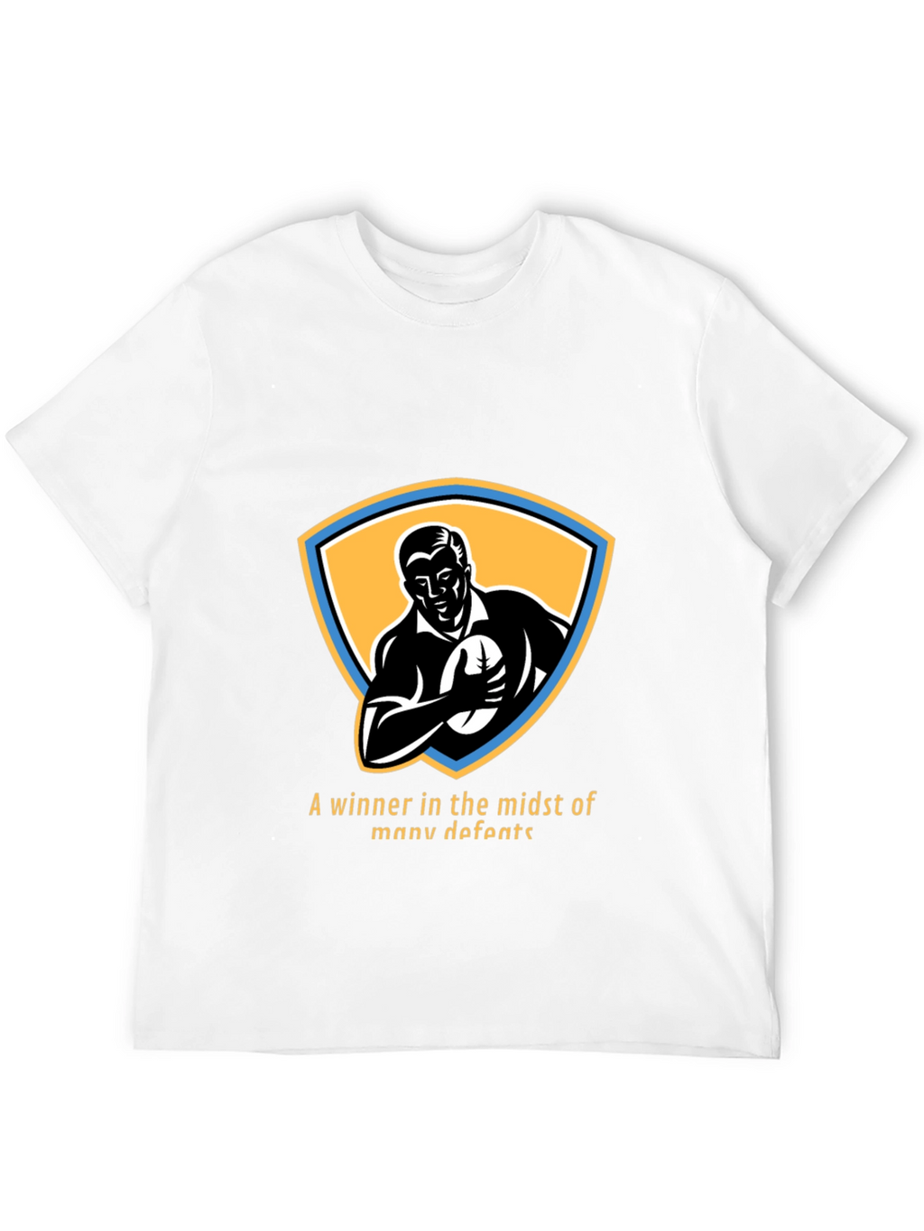 Retro Rugby Player Graphic T-Shirt - Winner Design
