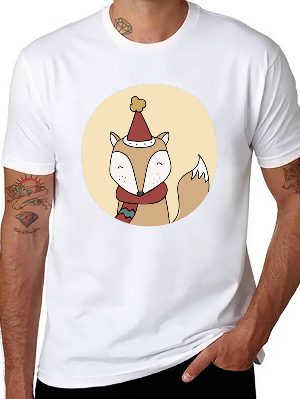 Festive Fox Graphic Tee - Holiday Style