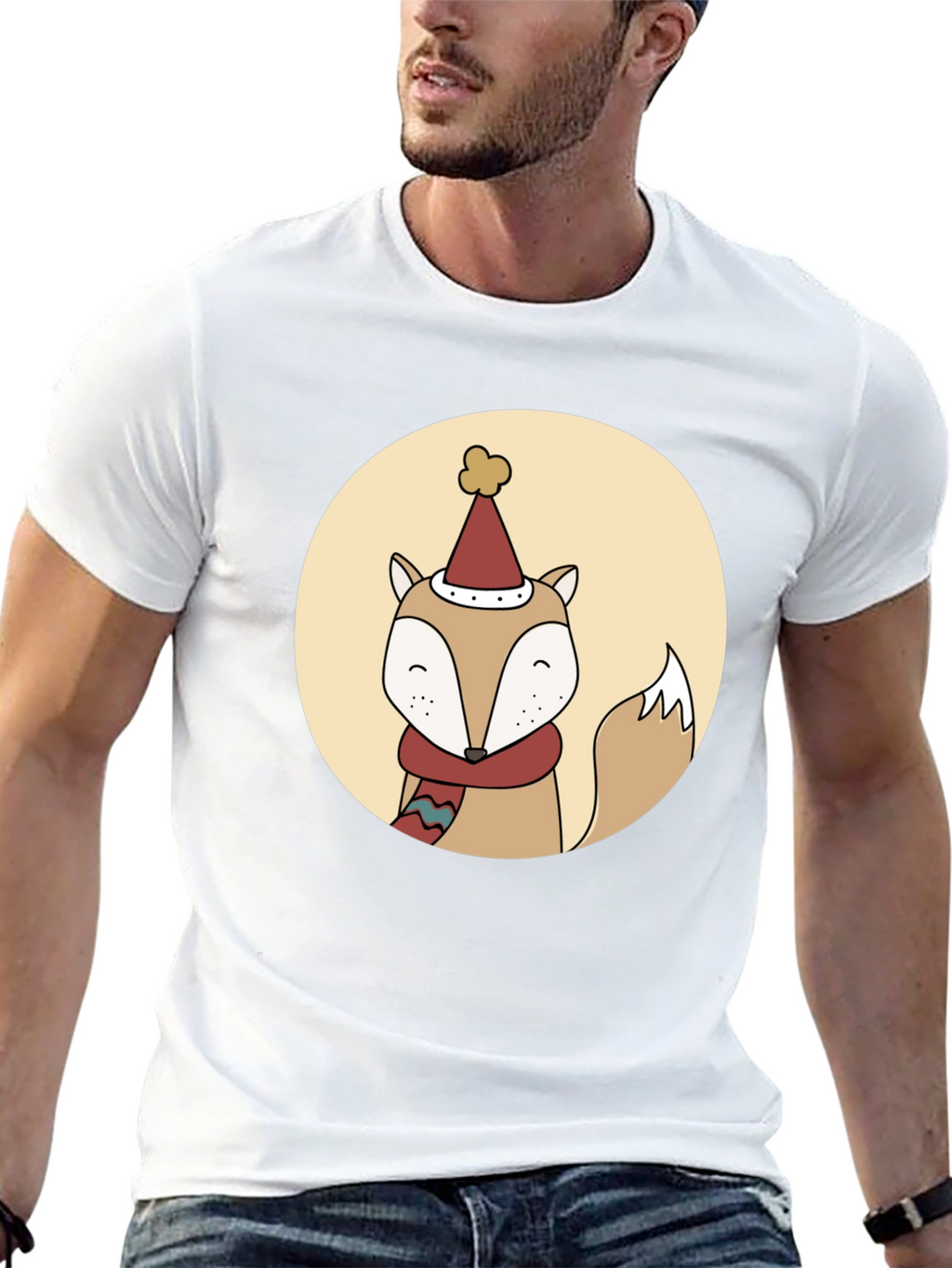 Festive Fox Graphic Tee - Holiday Style
