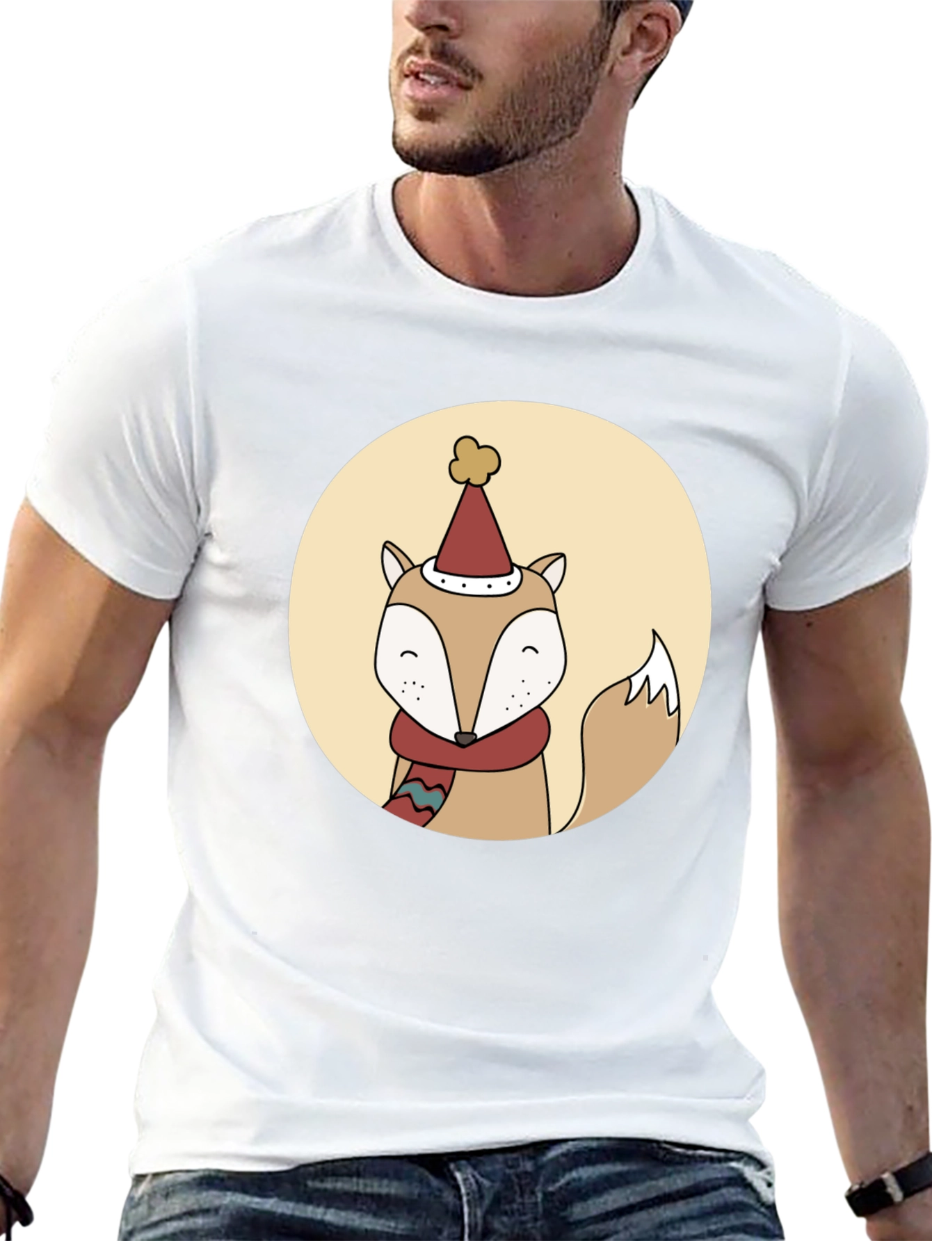 Festive Fox Graphic Tee - Holiday Style