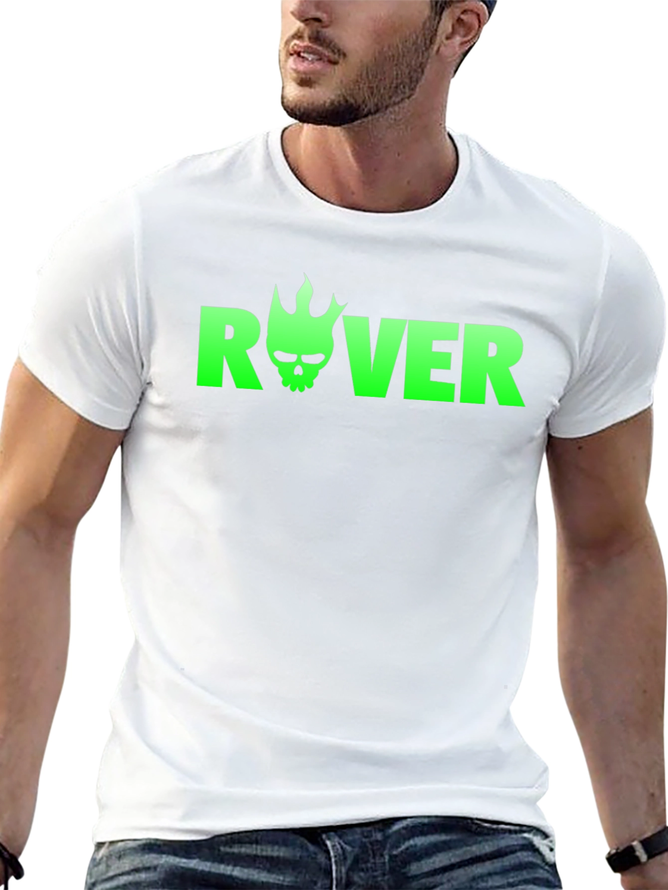 Rover Skull Flame Black T-Shirt