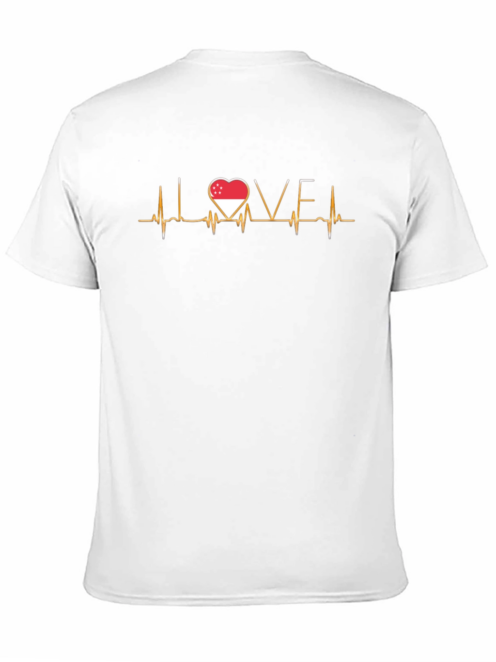 Singapore Heartbeat Love T-Shirt - Black