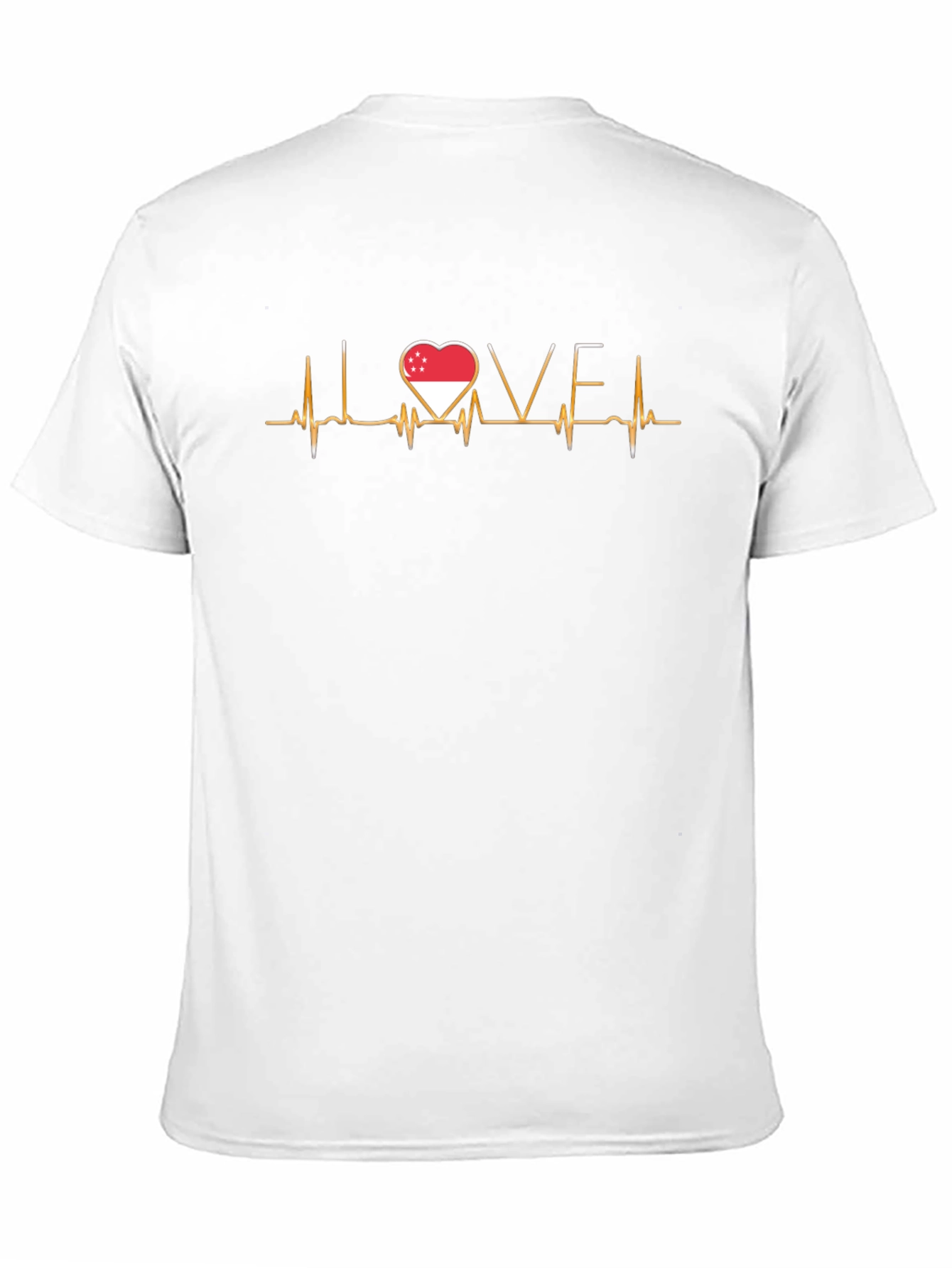 Singapore Heartbeat Love T-Shirt - Black