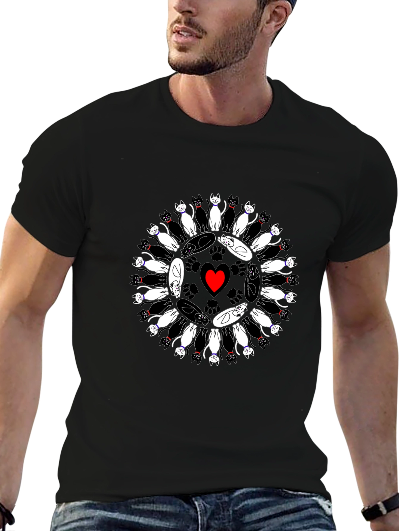 Cats Circle Heart T-Shirt