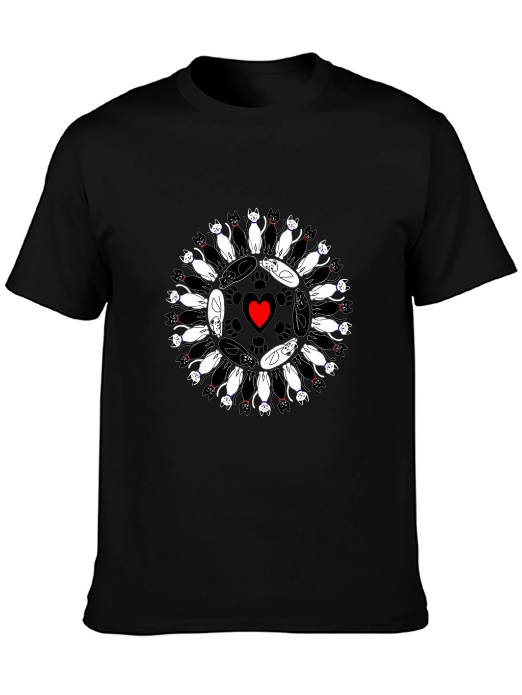 Cats Circle Heart T-Shirt