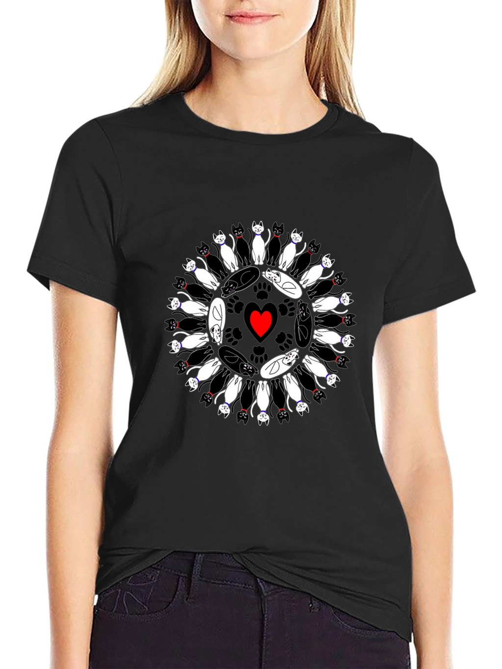 Cats Circle Heart T-Shirt