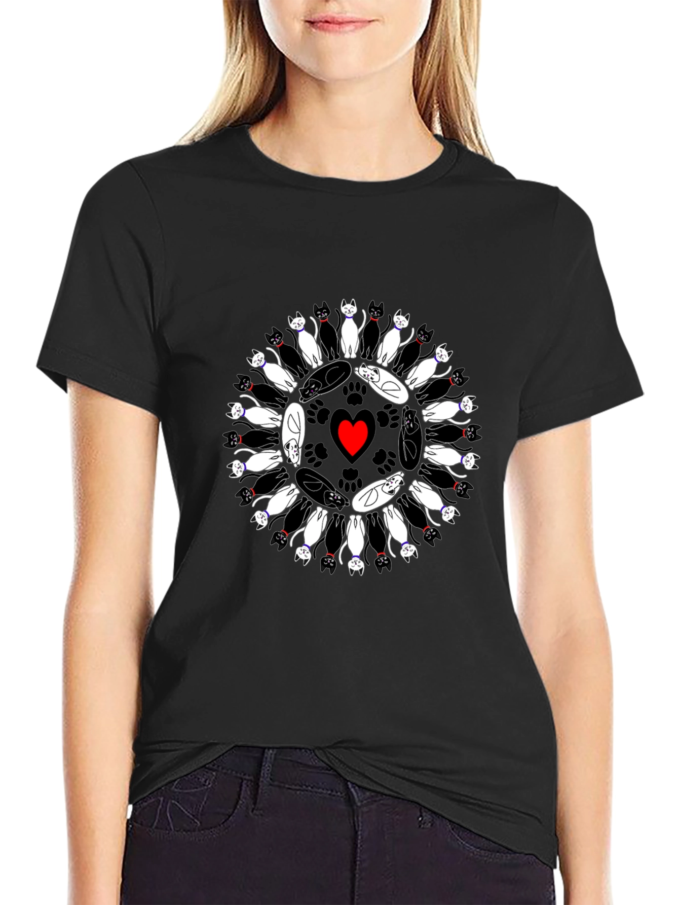 Cats Circle Heart T-Shirt