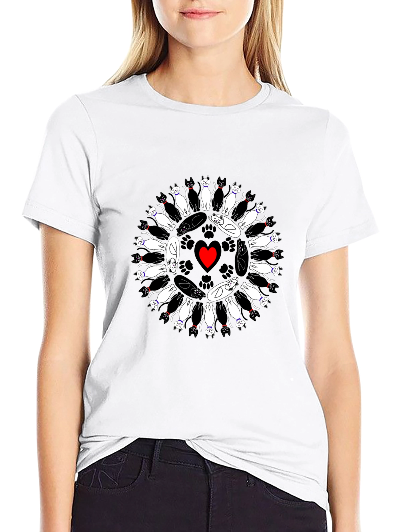 Cats Circle Heart T-Shirt