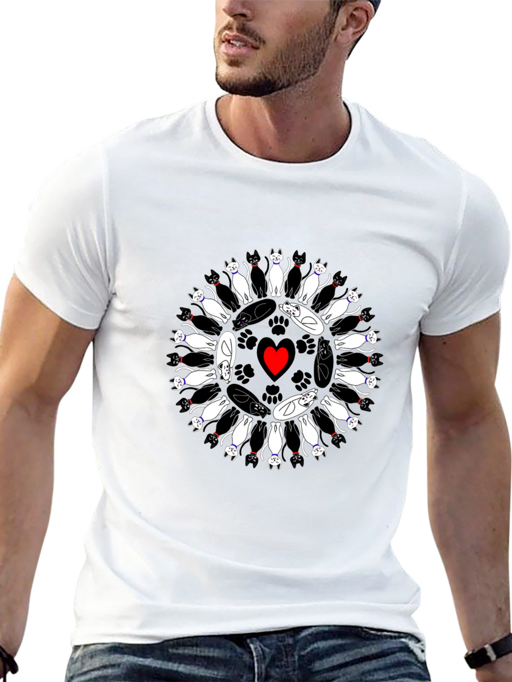 Cats Circle Heart T-Shirt
