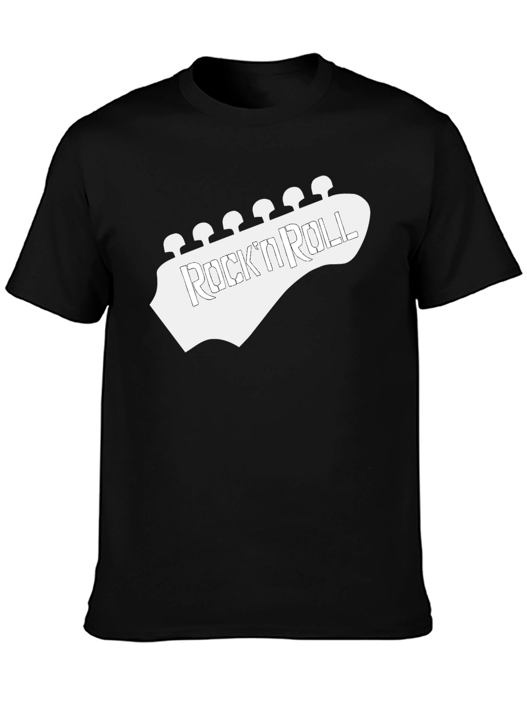Rock n Roll Guitar Headstock Black Tee