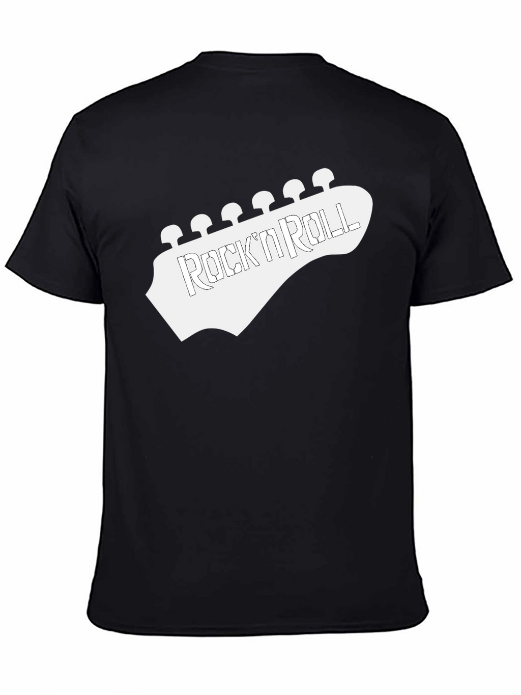 Rock n Roll Guitar Headstock Black Tee