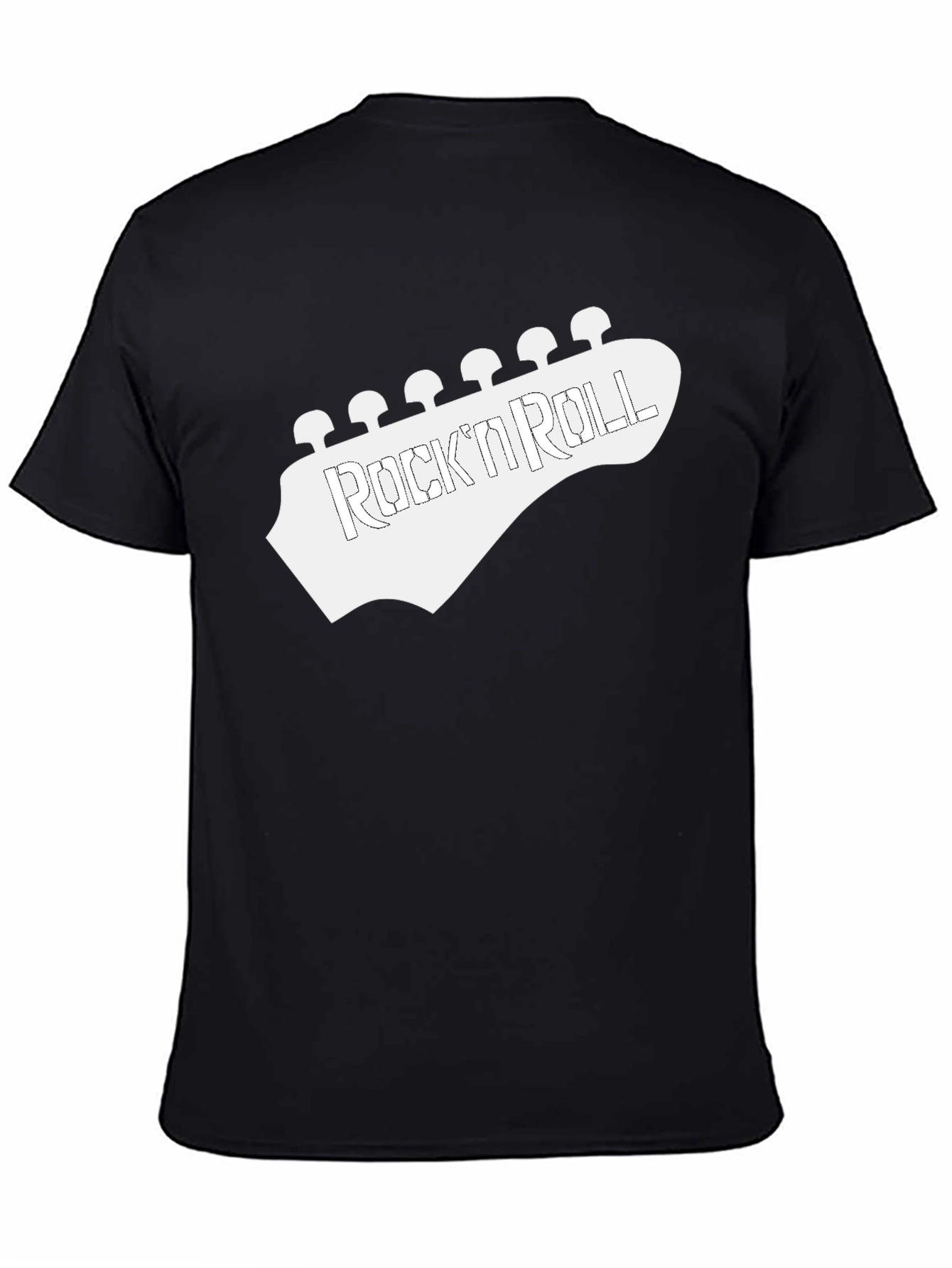 Rock n Roll Guitar Headstock Black Tee