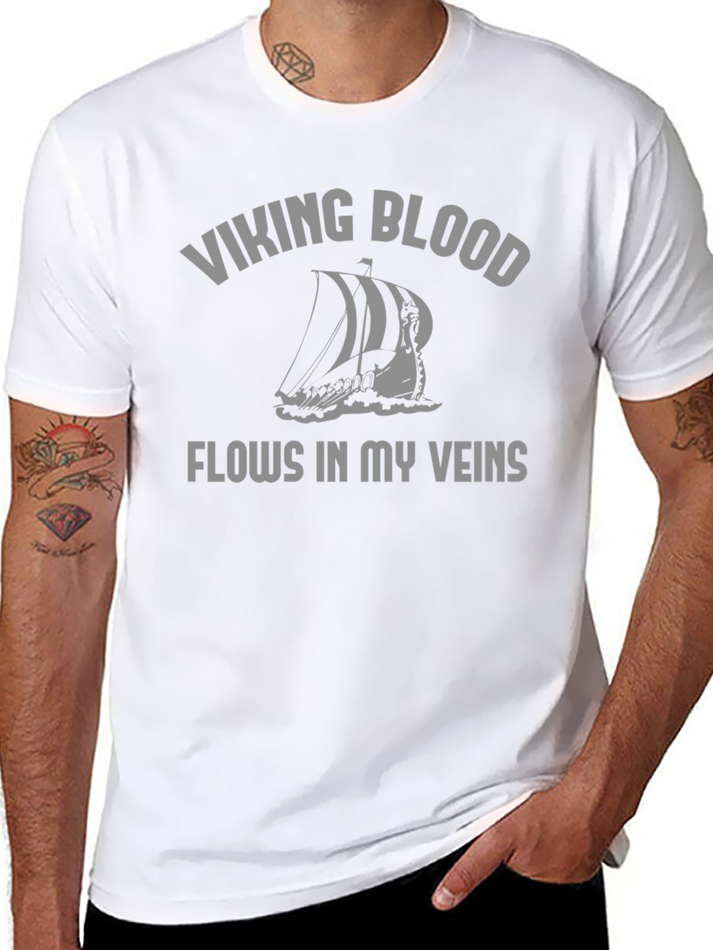 Viking Blood Flows T-Shirt - Black Graphic Tee