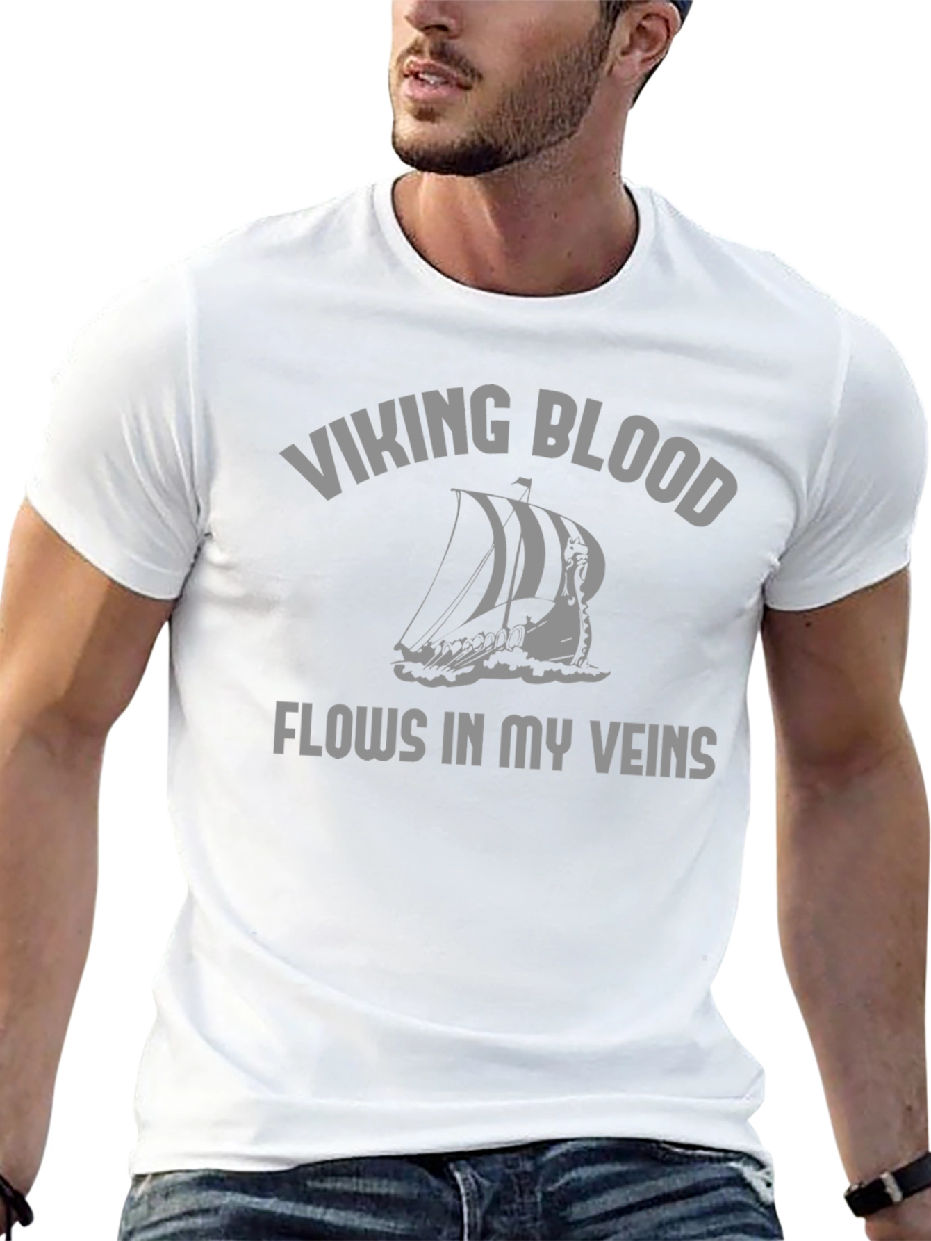 Viking Blood Flows T-Shirt - Black Graphic Tee