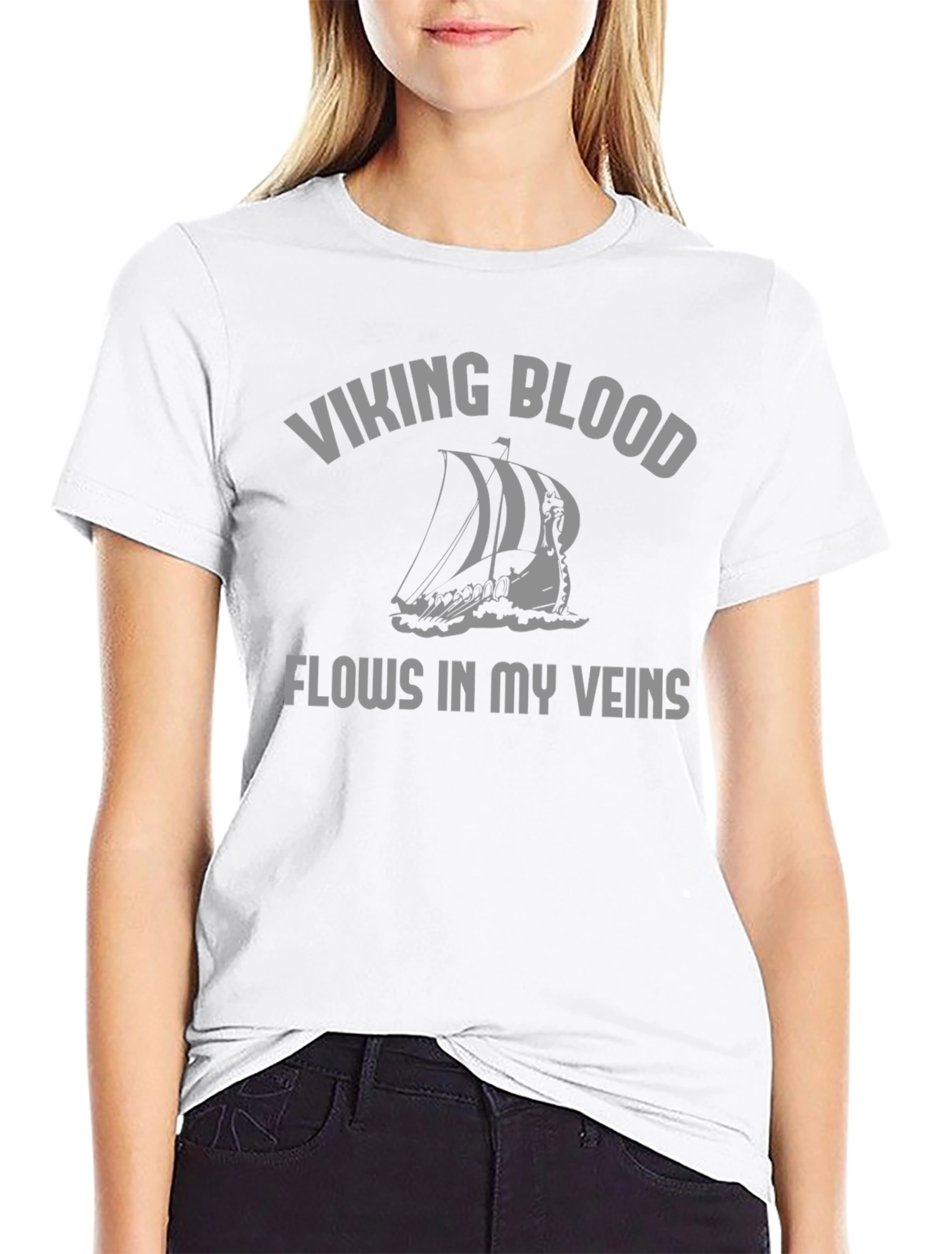 Viking Blood Flows T-Shirt - Black Graphic Tee