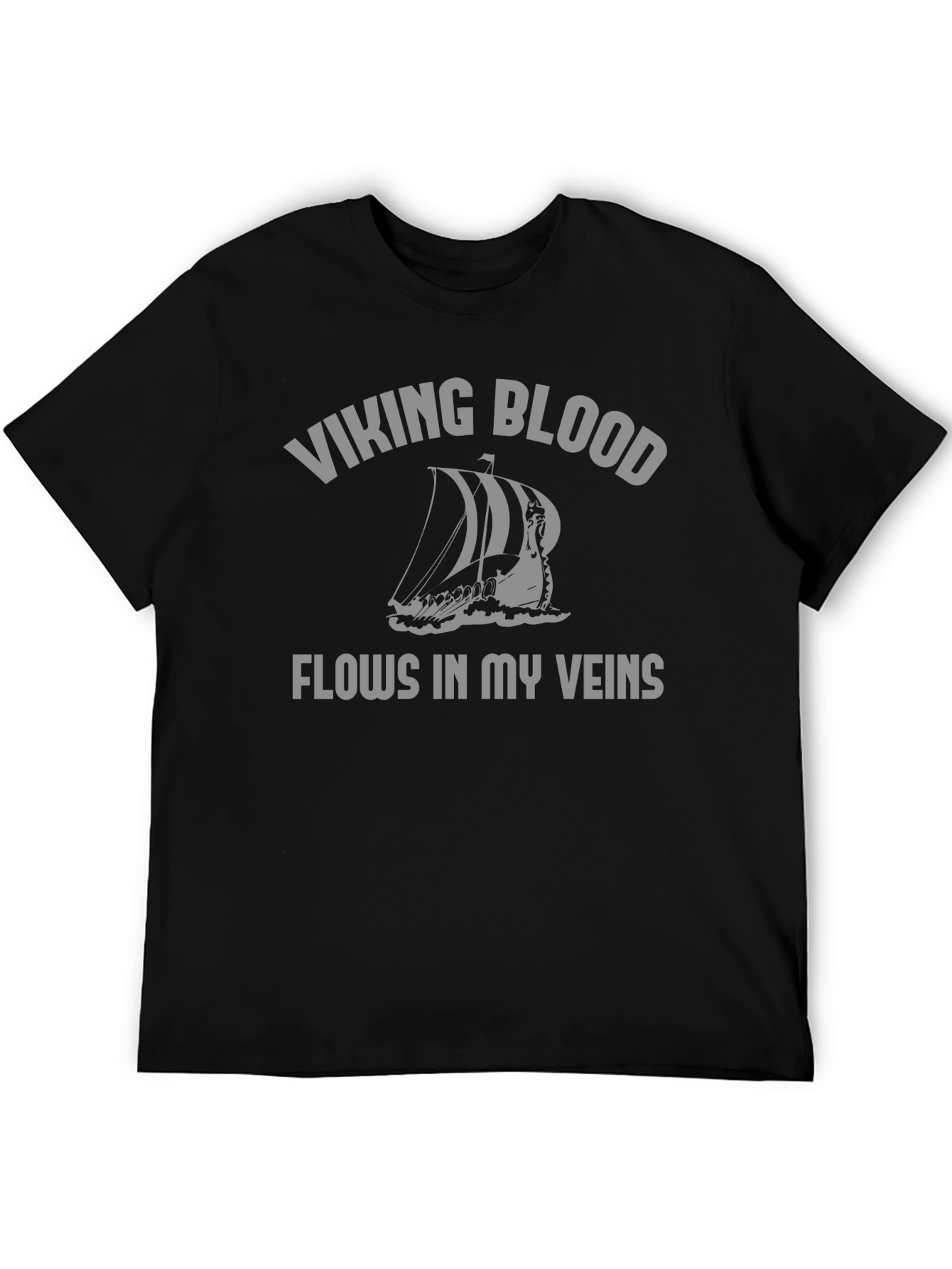 Viking Blood Flows T-Shirt - Black Graphic Tee