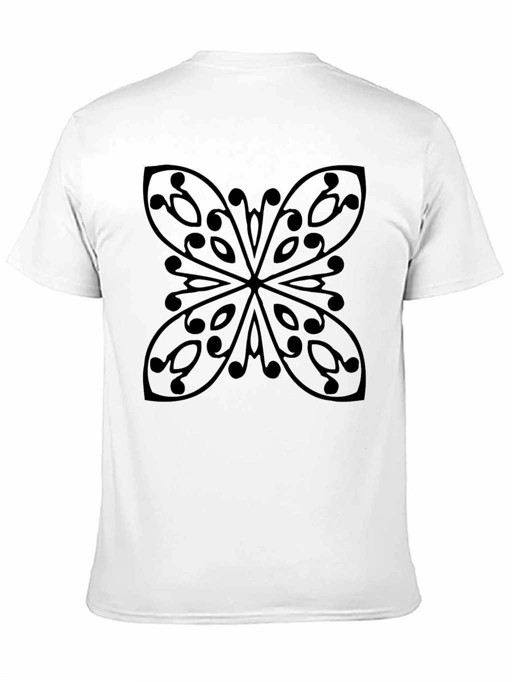 Black Graphic Tee - Abstract Butterfly Design