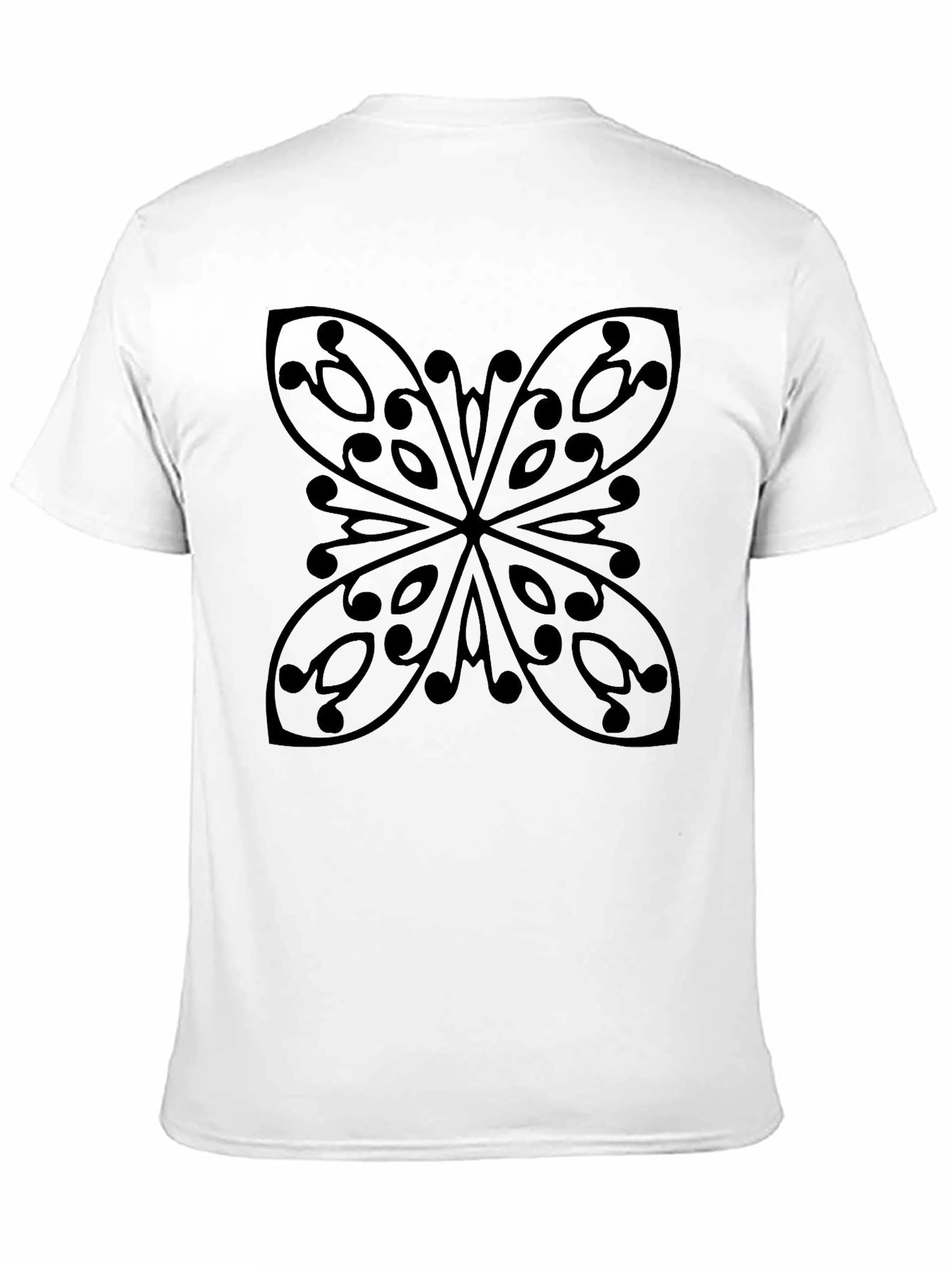 Black Graphic Tee - Abstract Butterfly Design