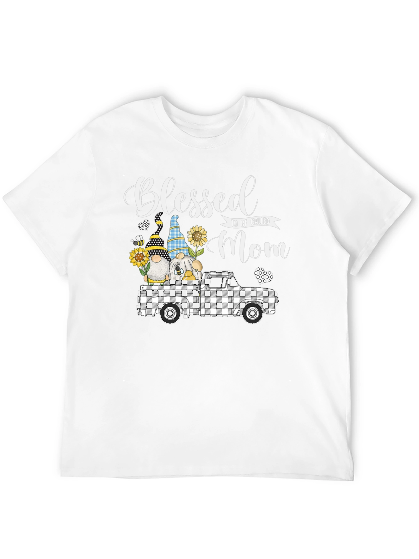 Blessed Mom T-Shirt with Gnome Truck Graphic Tee