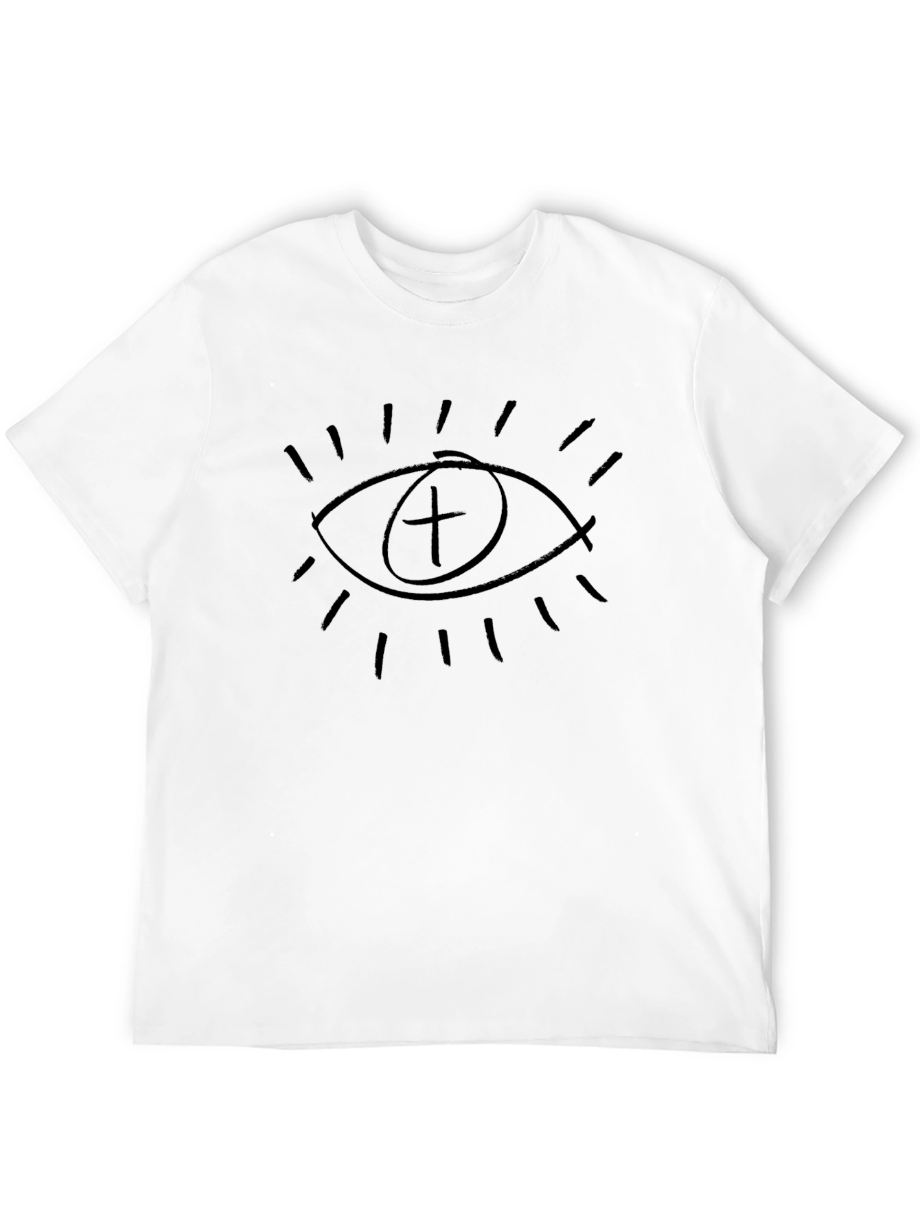 Mens Black T-Shirt with Eye Symbol