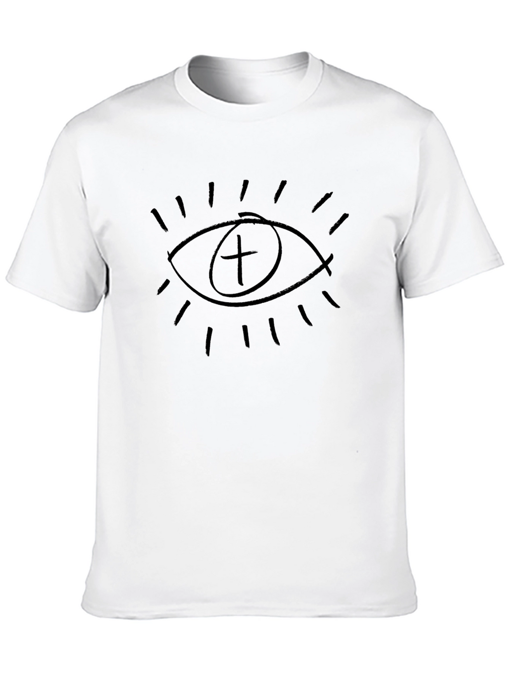 Mens Black T-Shirt with Eye Symbol