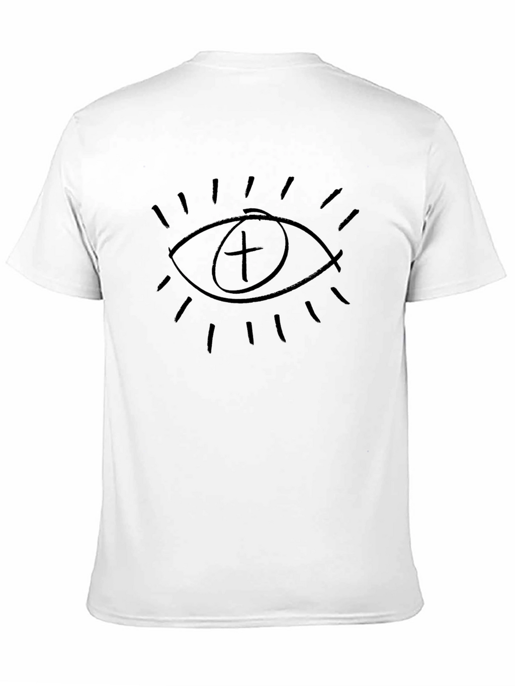 Mens Black T-Shirt with Eye Symbol